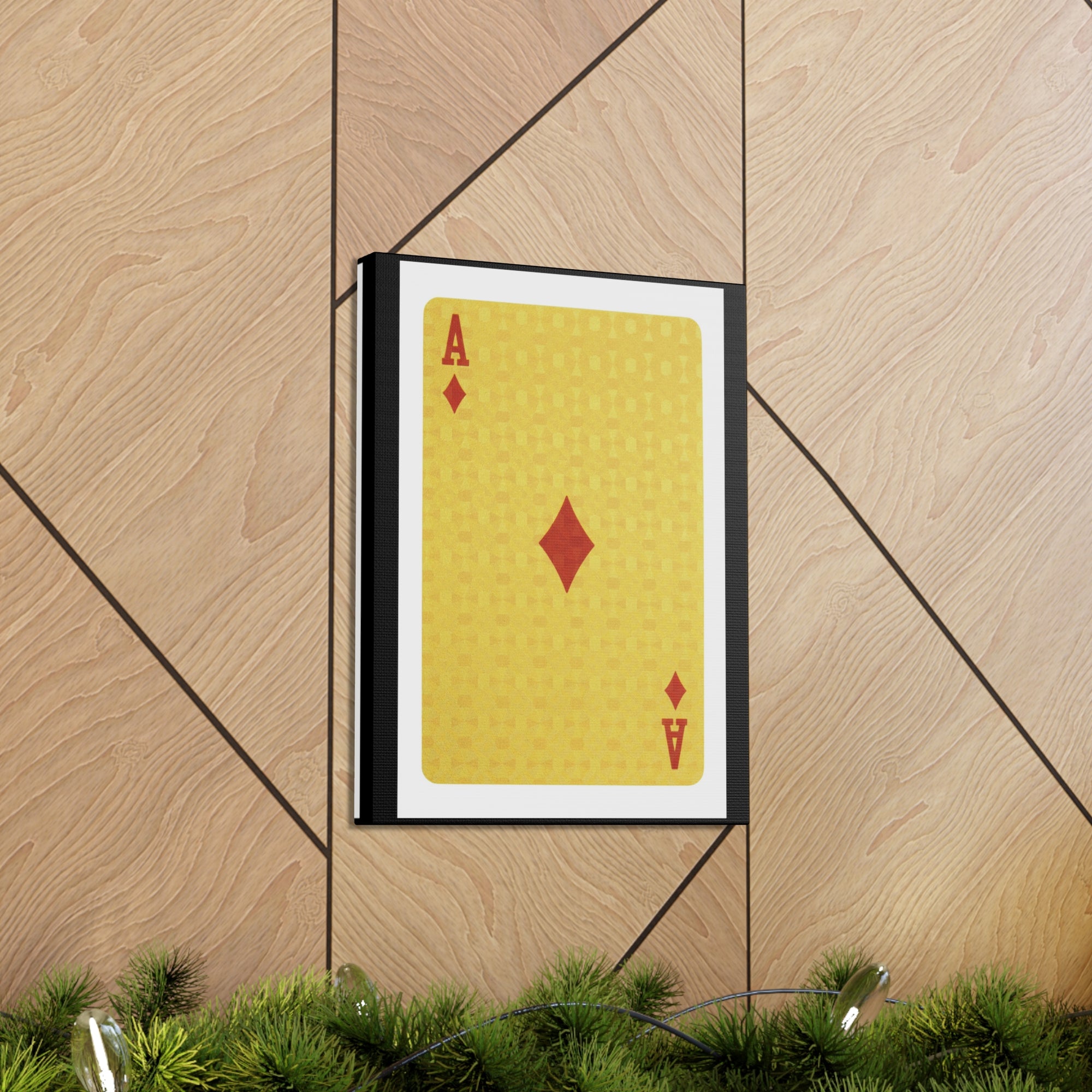 Ace Of Diamonds Isolated White Background Playing Card Canvas Wall Art for Home Decor Ready-to-Hang-Express Your Love Gifts