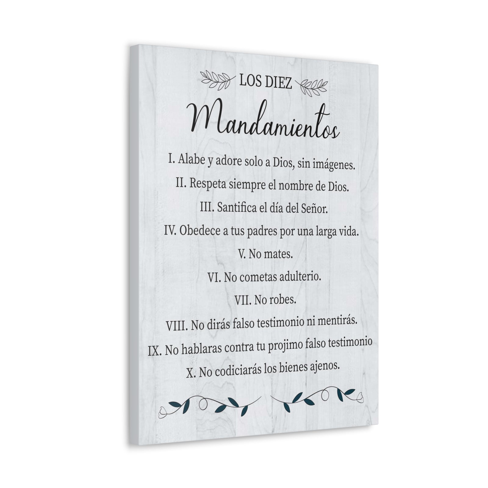 Los Diez Mandamientos 10 Commandments Exodus 20:2-17 Spanish Portrait Christian Wall Art Bible Verse Print Ready to Hang-Express Your Love Gifts