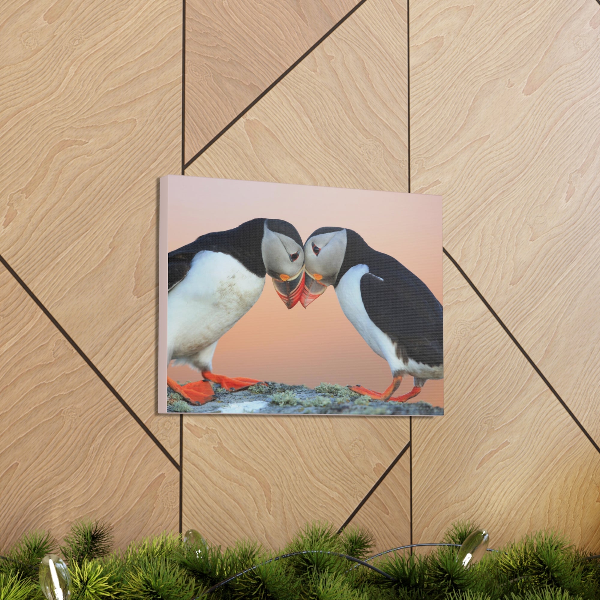 Funny Atlantic Puffin Silly Atlantic Puffin Couple Wall Art Ready to Hang-Express Your Love Gifts