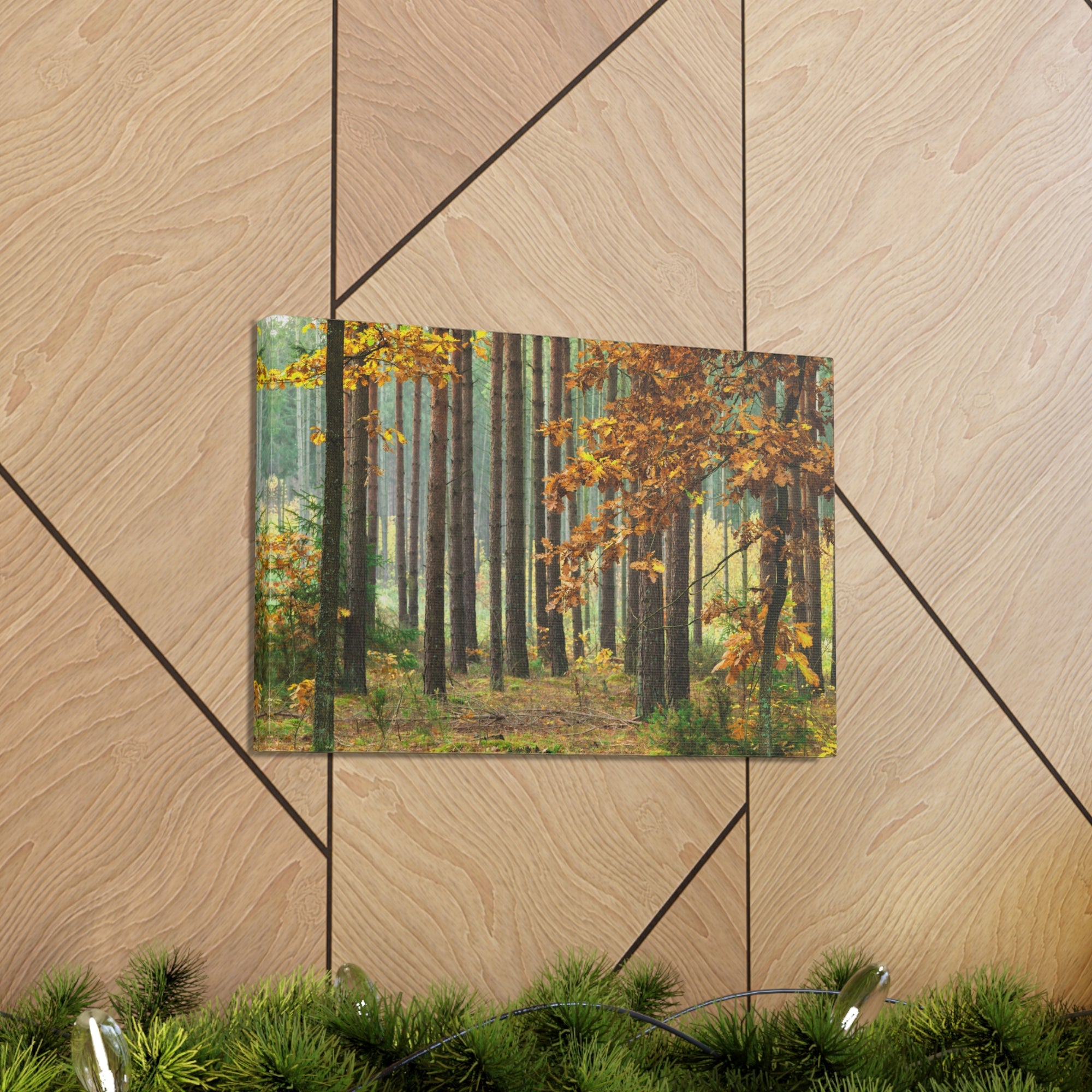 Autumn Forest Orange Tree Nature Wilderness Photography Canvas Wall Art for Home Decor Ready-to-Hang-Express Your Love Gifts