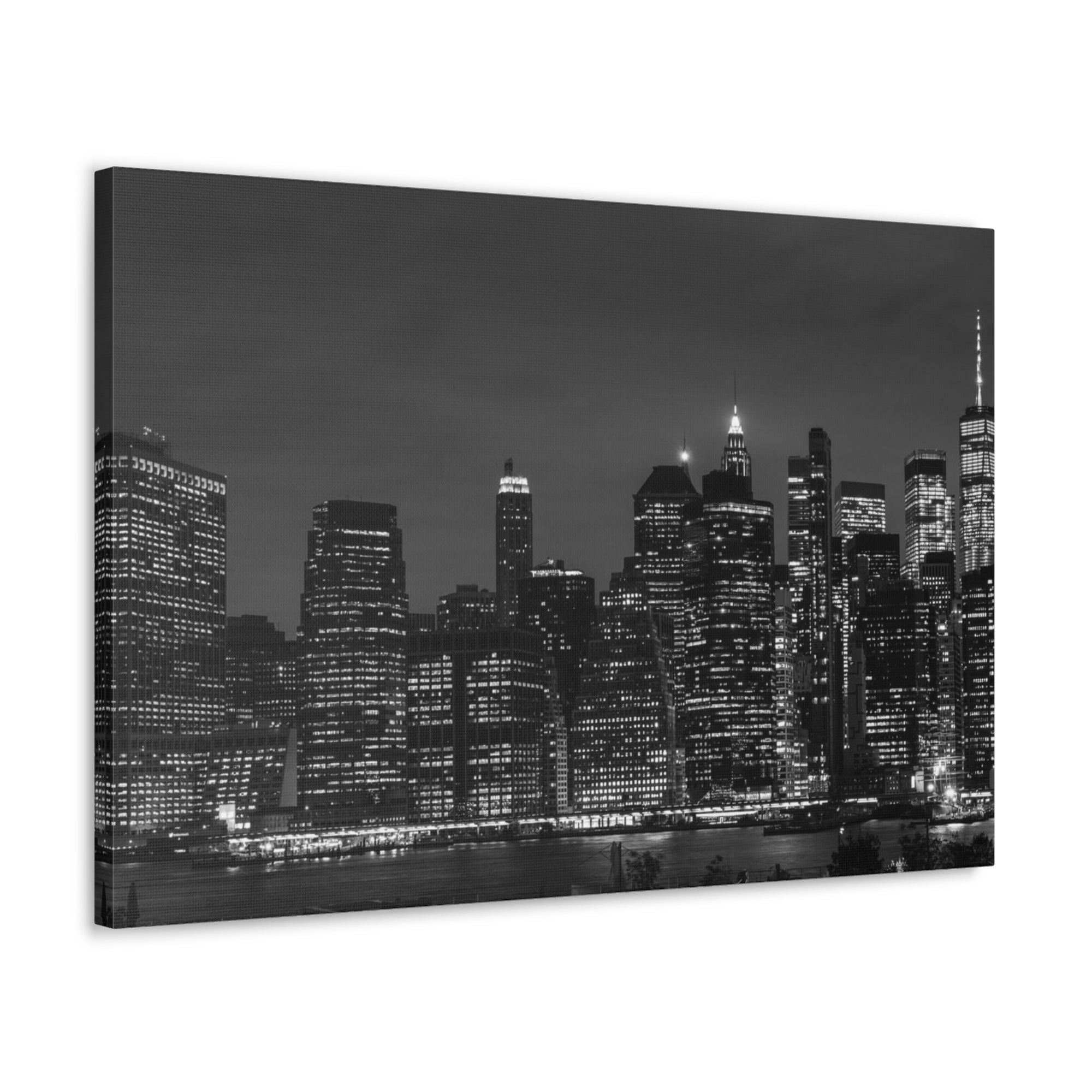 Brooklyn Black And White Skyline Canvas Artwork High-Quality Breathtaking Stunning Cityscape for Home Decor Ready to Hang-Express Your Love Gifts