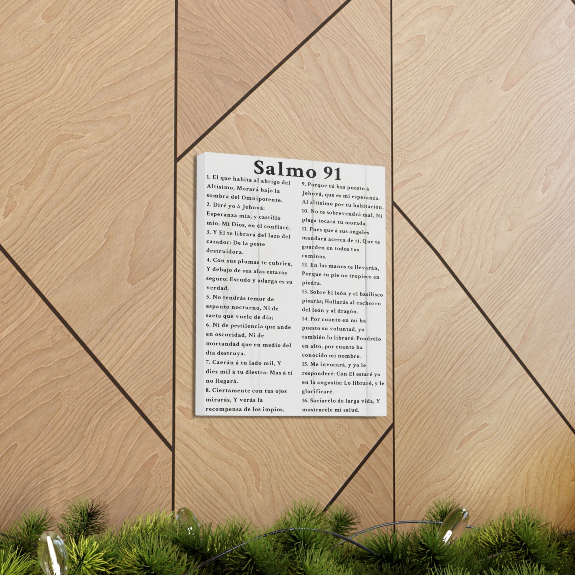 Scripture Walls Salmo 91 Wood Psalm 91 SpanishBible Chapter Canvas Christian Wall Art Ready to Hang Unframed-Express Your Love Gifts