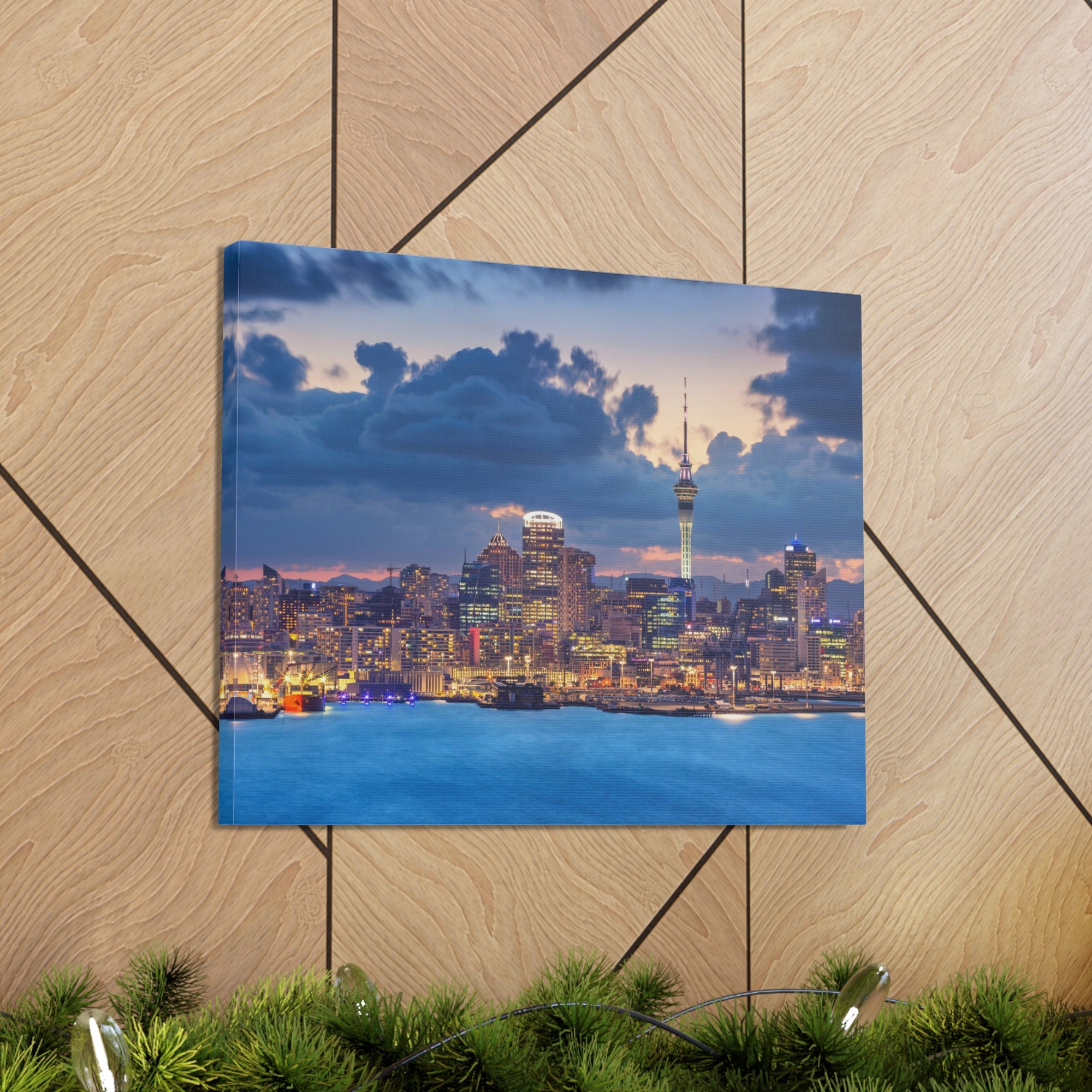 Auckland Night Skyline Canvas Artwork High-Quality Breathtaking Stunning Cityscape for Home Decor Ready to Hang-Express Your Love Gifts