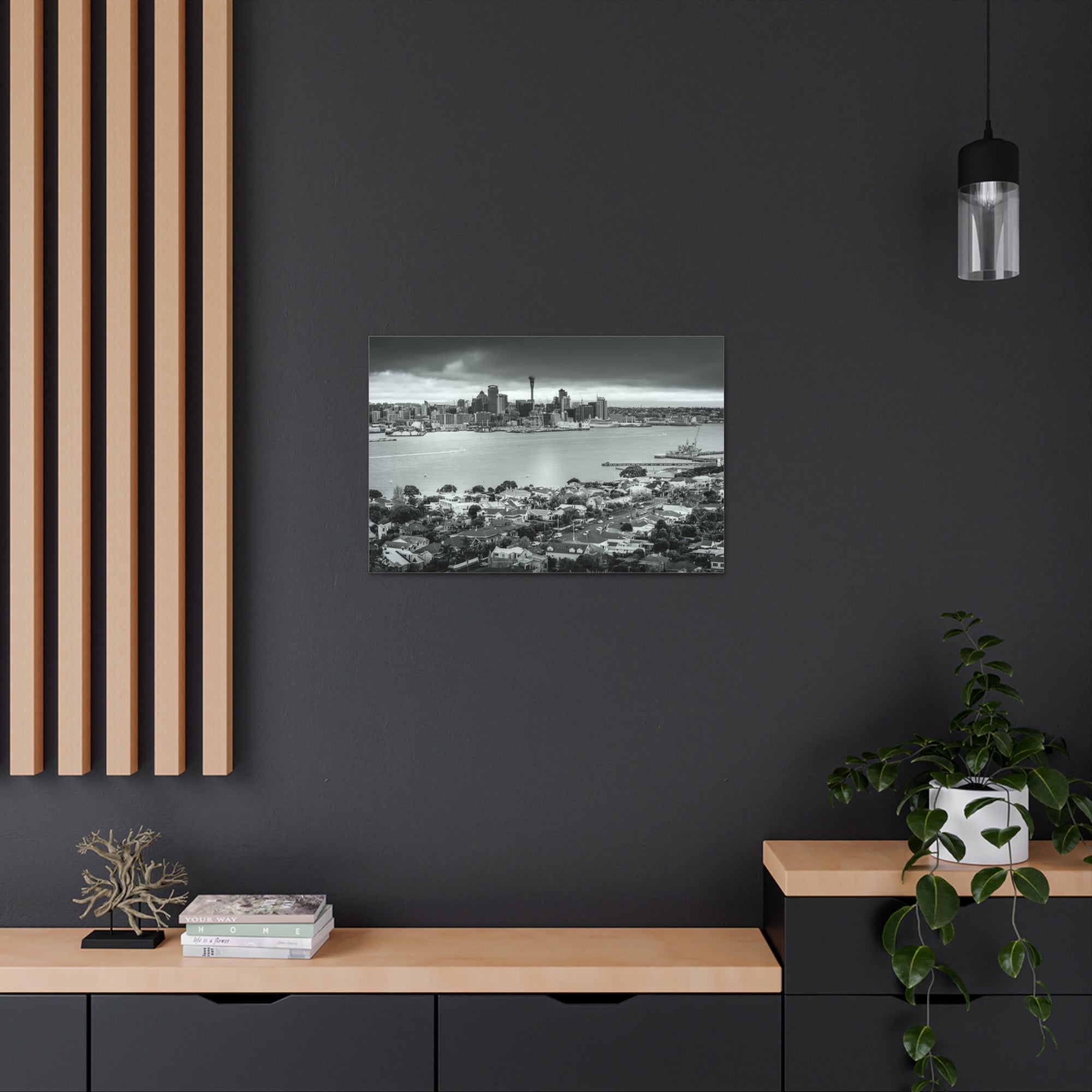 Auckland Black And White Skyline Canvas Artwork High-Quality Breathtaking Stunning Cityscape for Home Decor Ready to Hang-Express Your Love Gifts