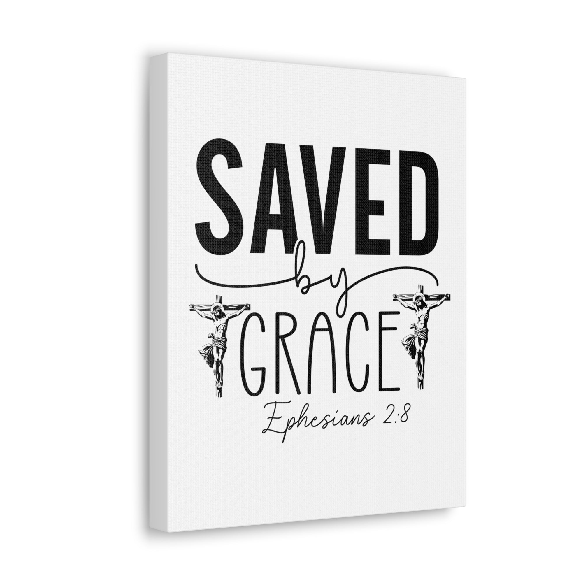 Scripture Walls Ephesian 2:8 Saved By Grace Bible Verse Canvas Christian Wall Art Ready to Hang Unframed-Express Your Love Gifts