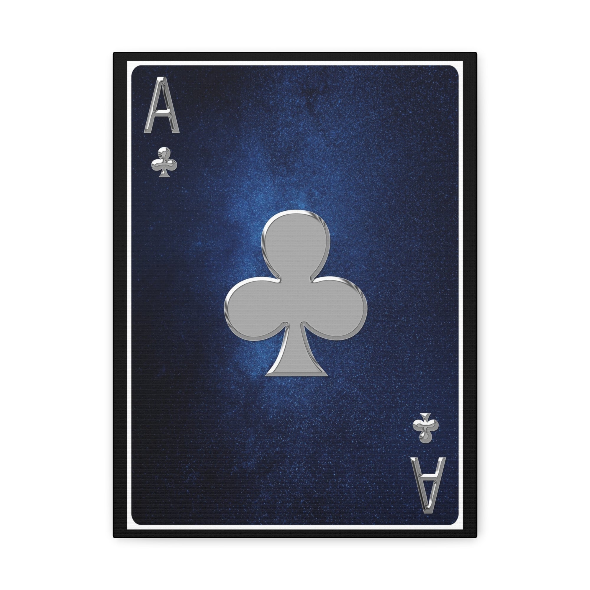 Ace Of Clubs Space Background Playing Card Canvas Wall Art for Home Decor Ready-to-Hang-Express Your Love Gifts