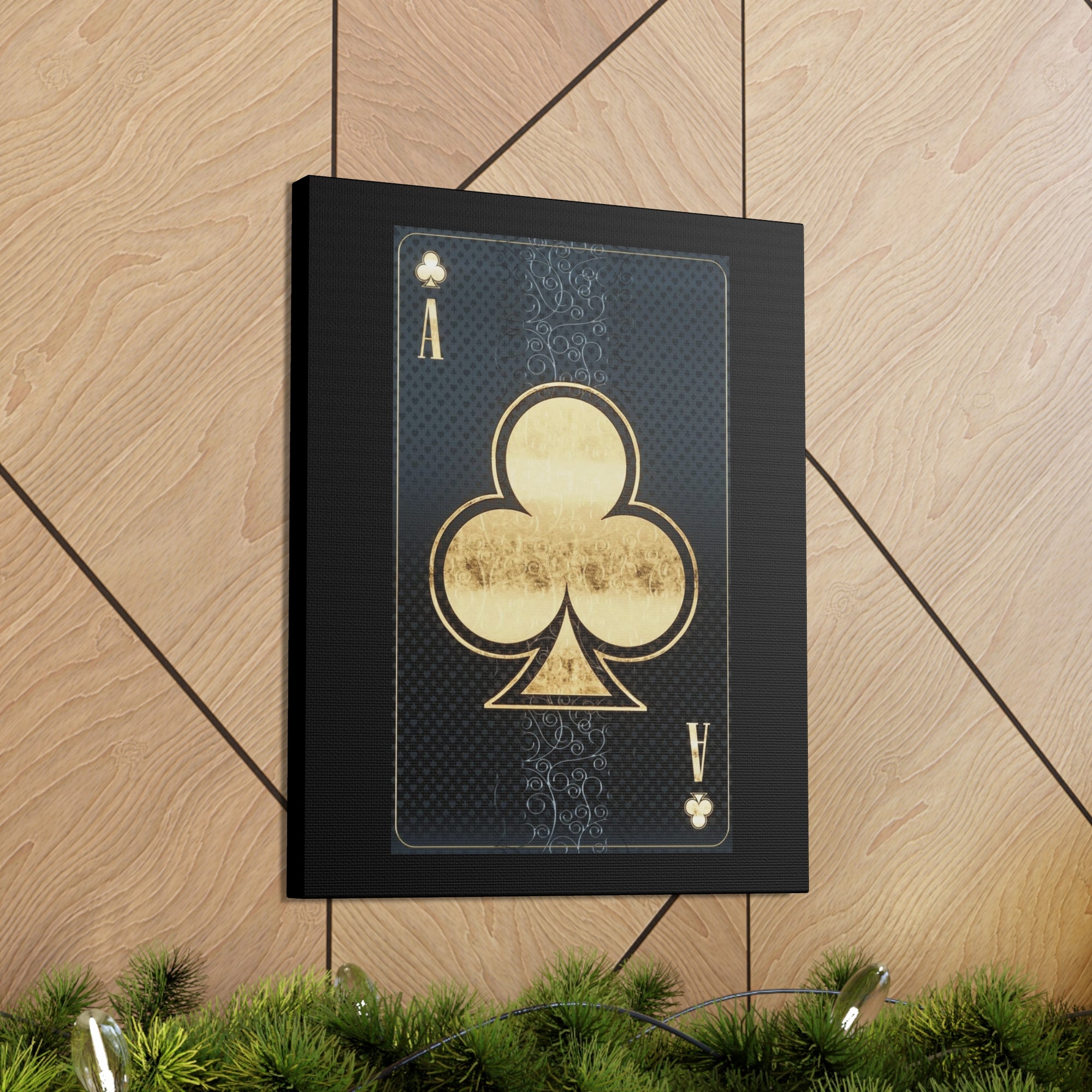 3D Casino Ace of Clubs Playing Card Canvas Wall Art for Home Decor Ready-to-Hang-Express Your Love Gifts