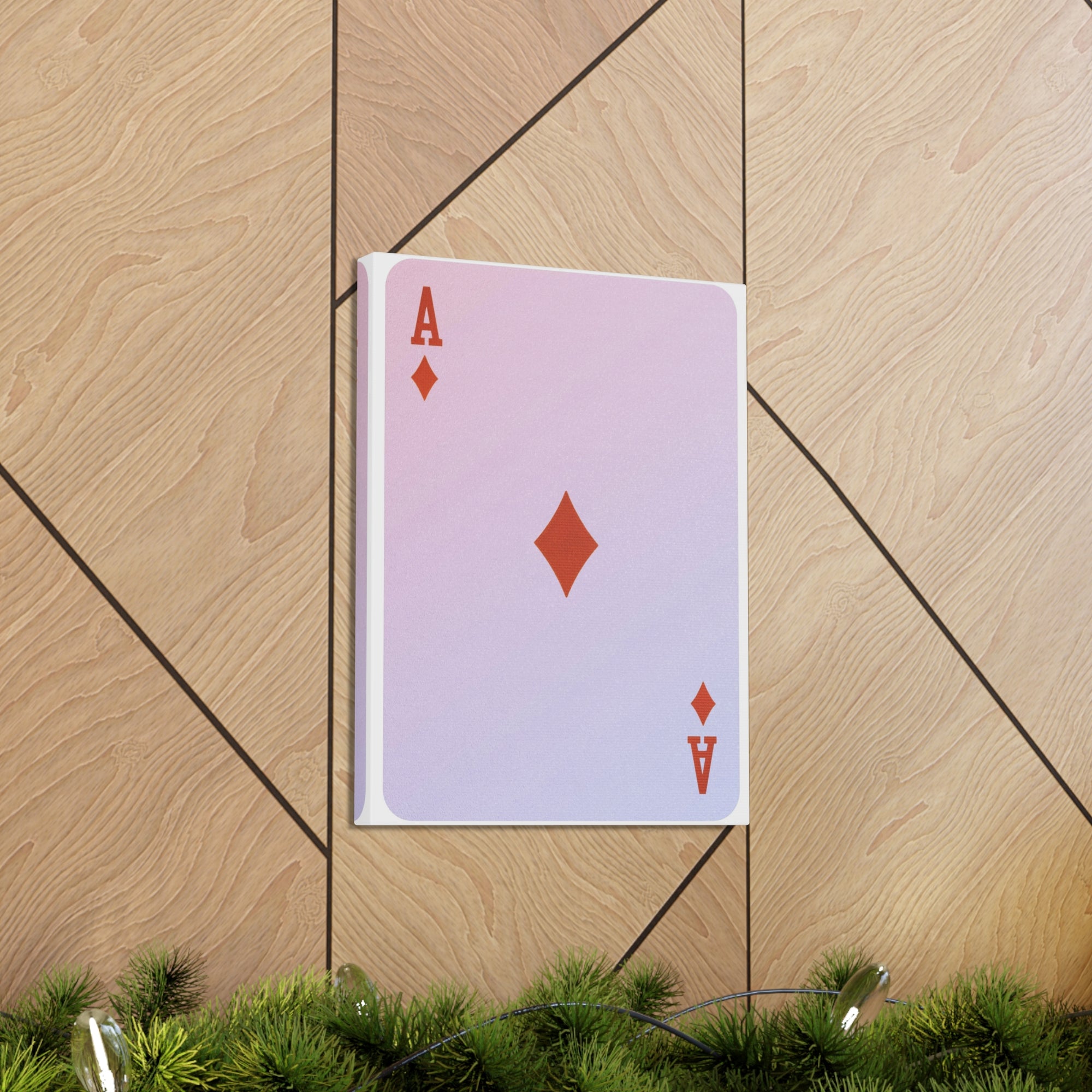 Ace Of Diamonds Playing Card Canvas Wall Art for Home Decor Ready-to-Hang-Express Your Love Gifts