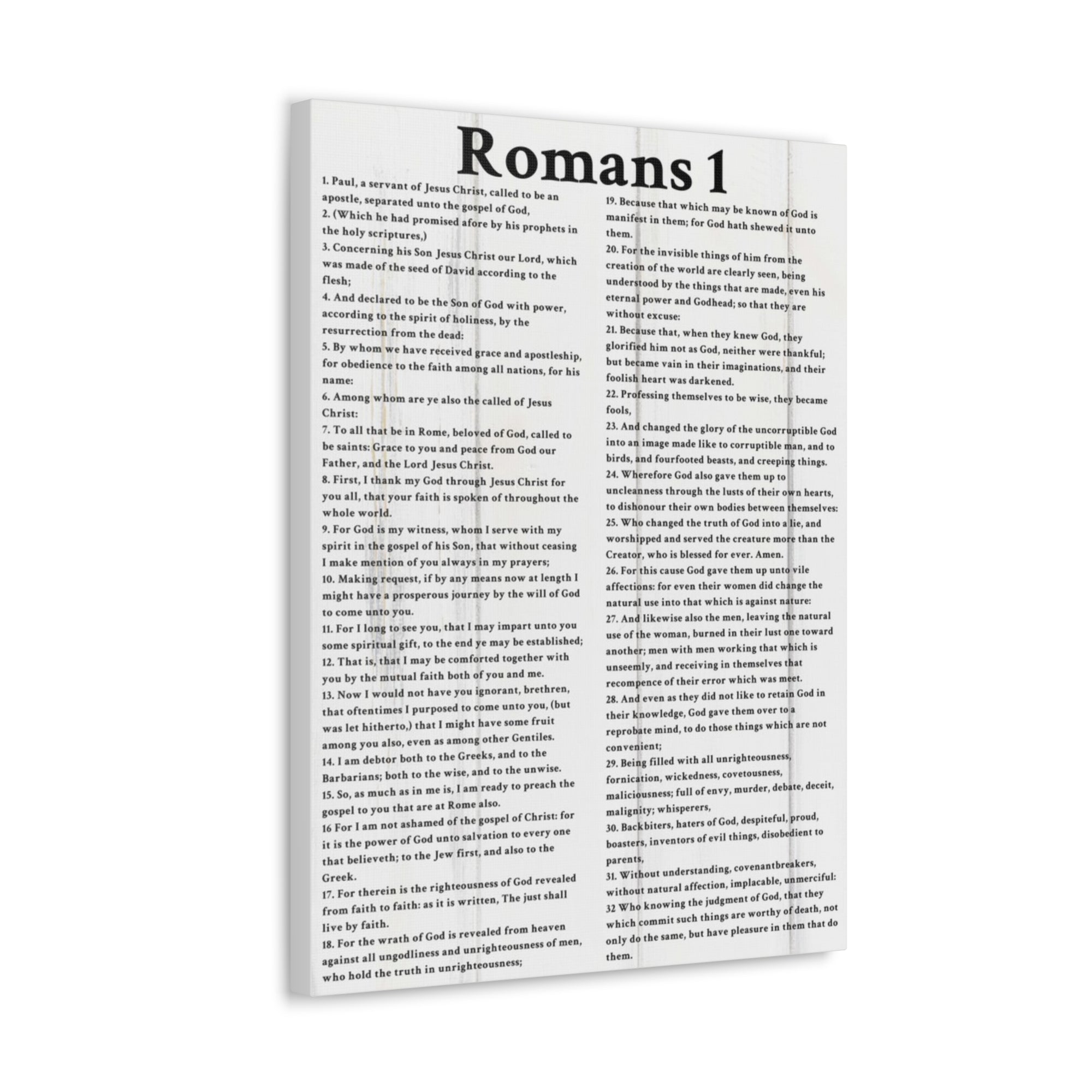 Scripture Walls Romans 1 White Bible Verse Canvas Christian Wall Art Ready to Hang Unframed-Express Your Love Gifts