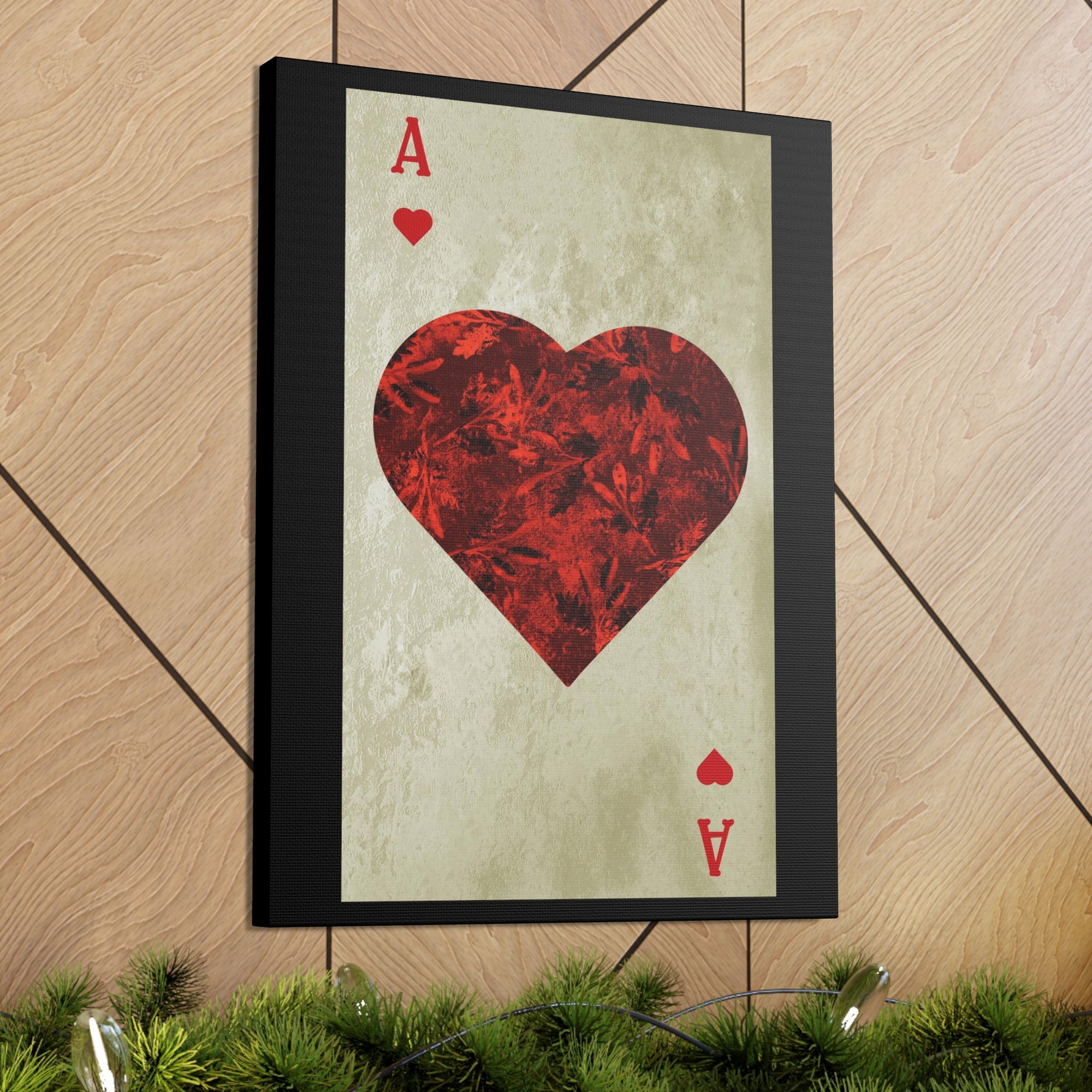 Ace Of Hearts Playing Card Canvas Wall Art for Home Decor Ready-to-Hang-Express Your Love Gifts