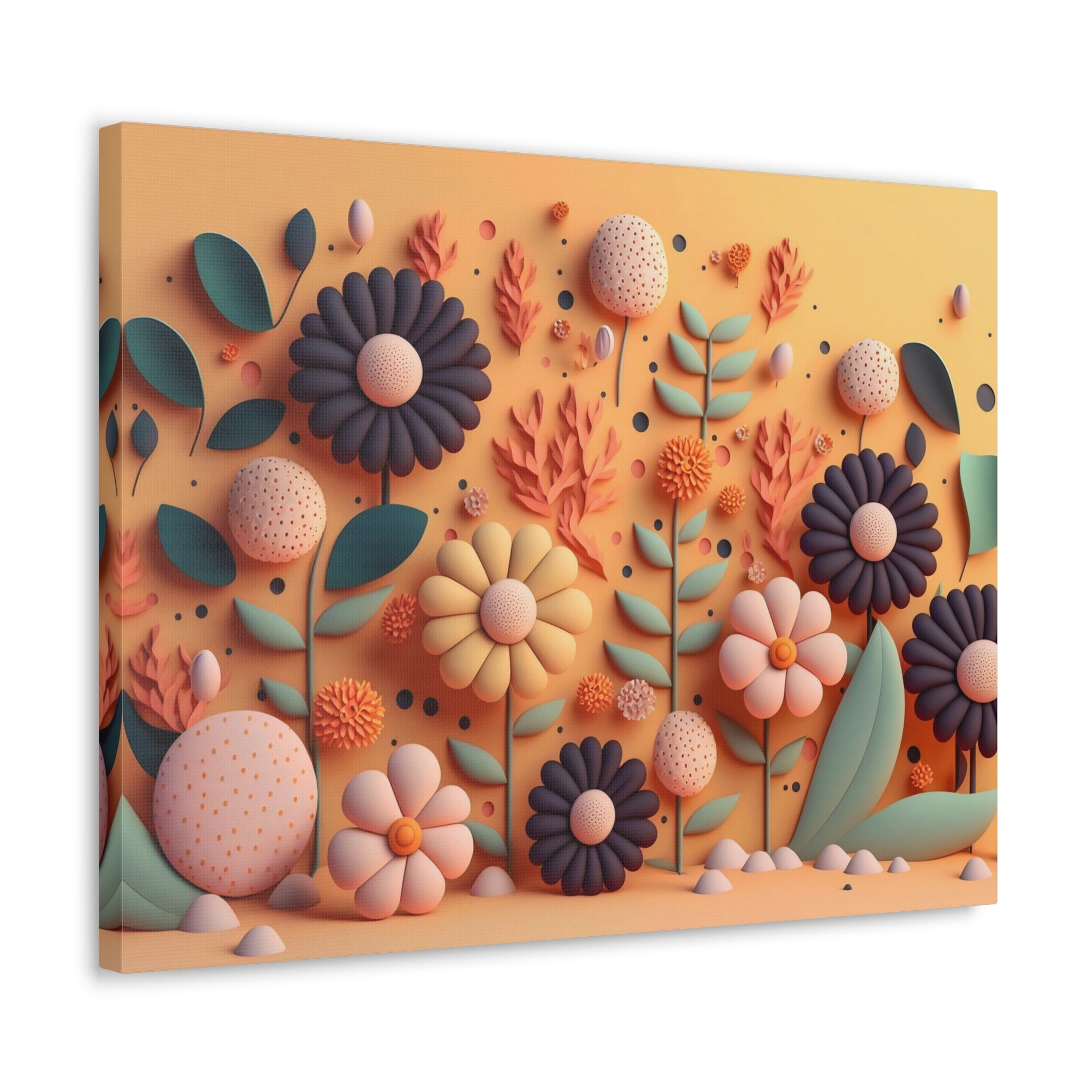 3D Floral Craft Wallpaper Flower Canvas Wall Art for Home Decor Ready-to-Hang-Express Your Love Gifts