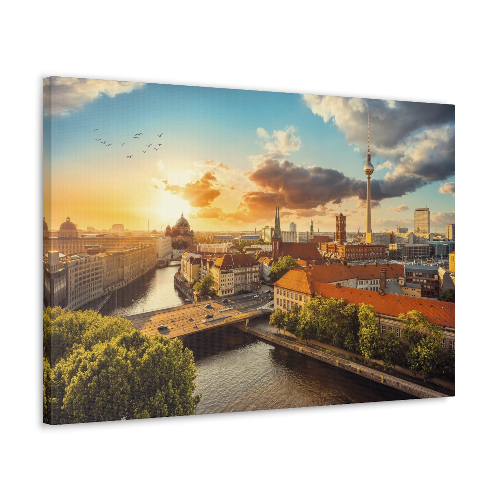 Berlin Daytime Skyline Canvas Artwork High-Quality Breathtaking Stunning Cityscape for Home Decor Ready to Hang-Express Your Love Gifts