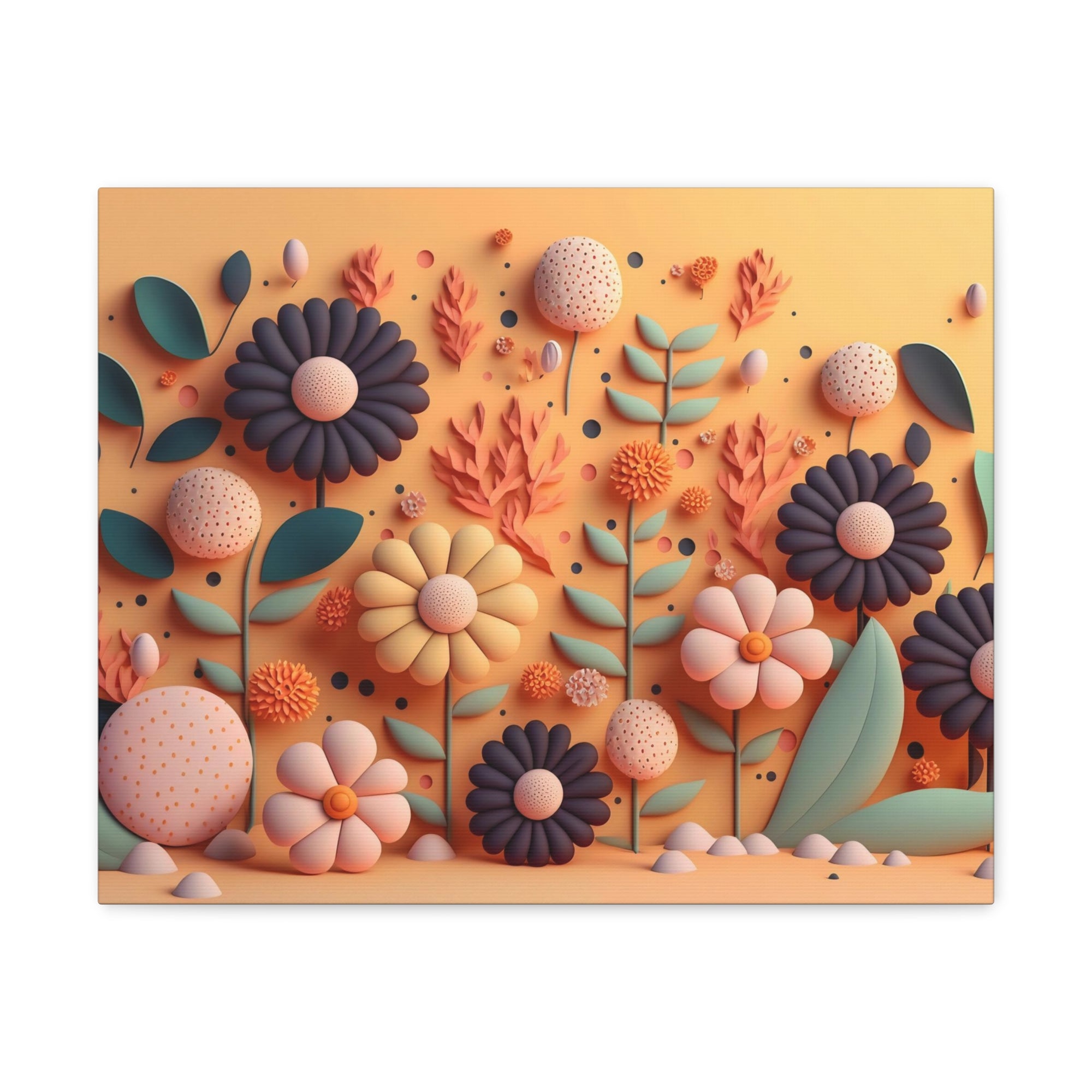 3D Floral Craft Wallpaper Flower Canvas Wall Art for Home Decor Ready-to-Hang-Express Your Love Gifts