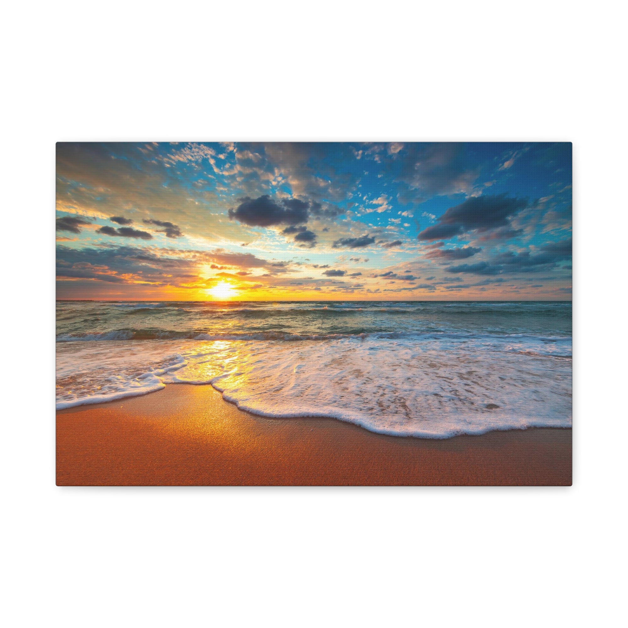 Beach Sunrise Tropical Sea Ocean Canvas Wall Art for Home Decor Ready-to-Hang-Express Your Love Gifts