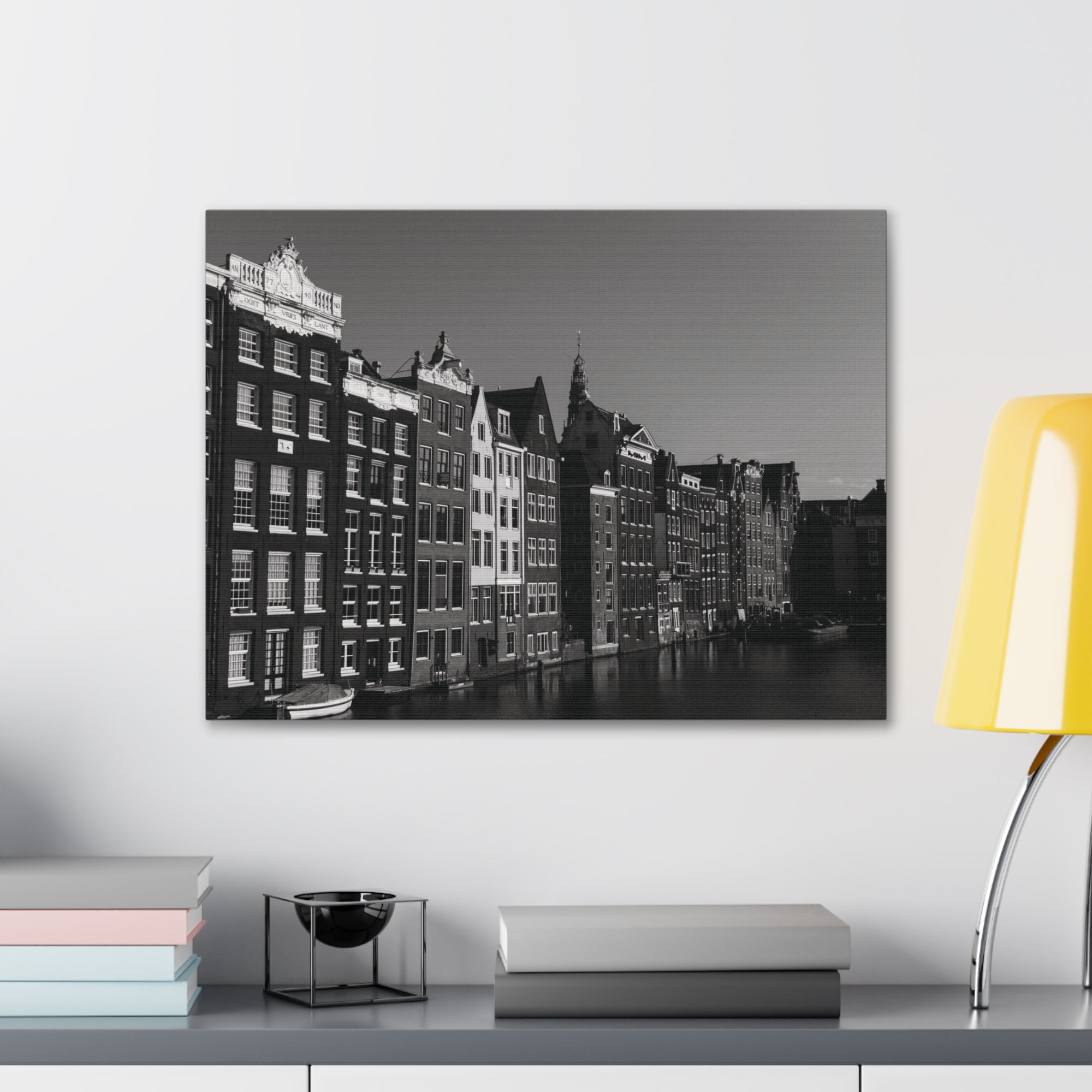 Amsterdam Black And White Skyline Canvas Artwork High-Quality Breathtaking Stunning Cityscape for Home Decor Ready to Hang-Express Your Love Gifts