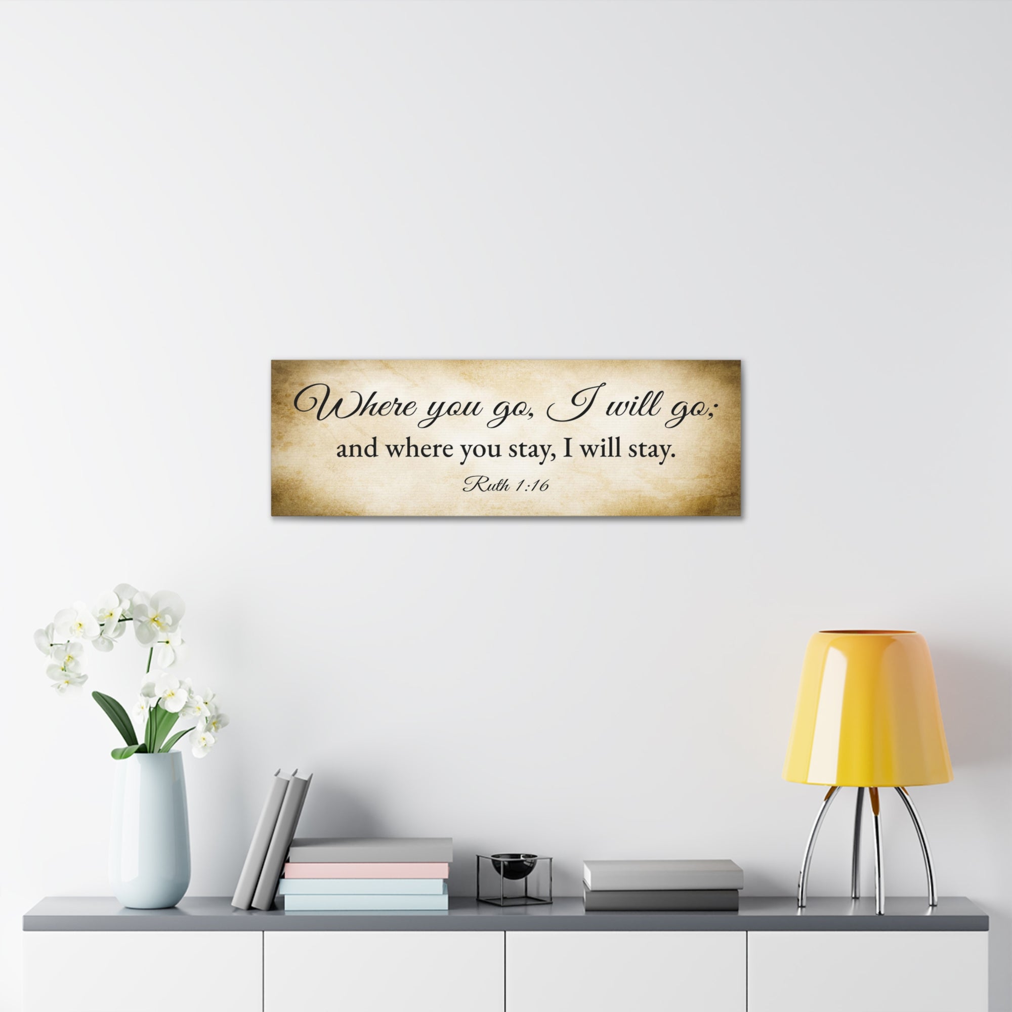 Scripture Walls Ruth 1:16 Gold Bible Verse Canvas Christian Wall Art Ready to Hang Unframed-Express Your Love Gifts