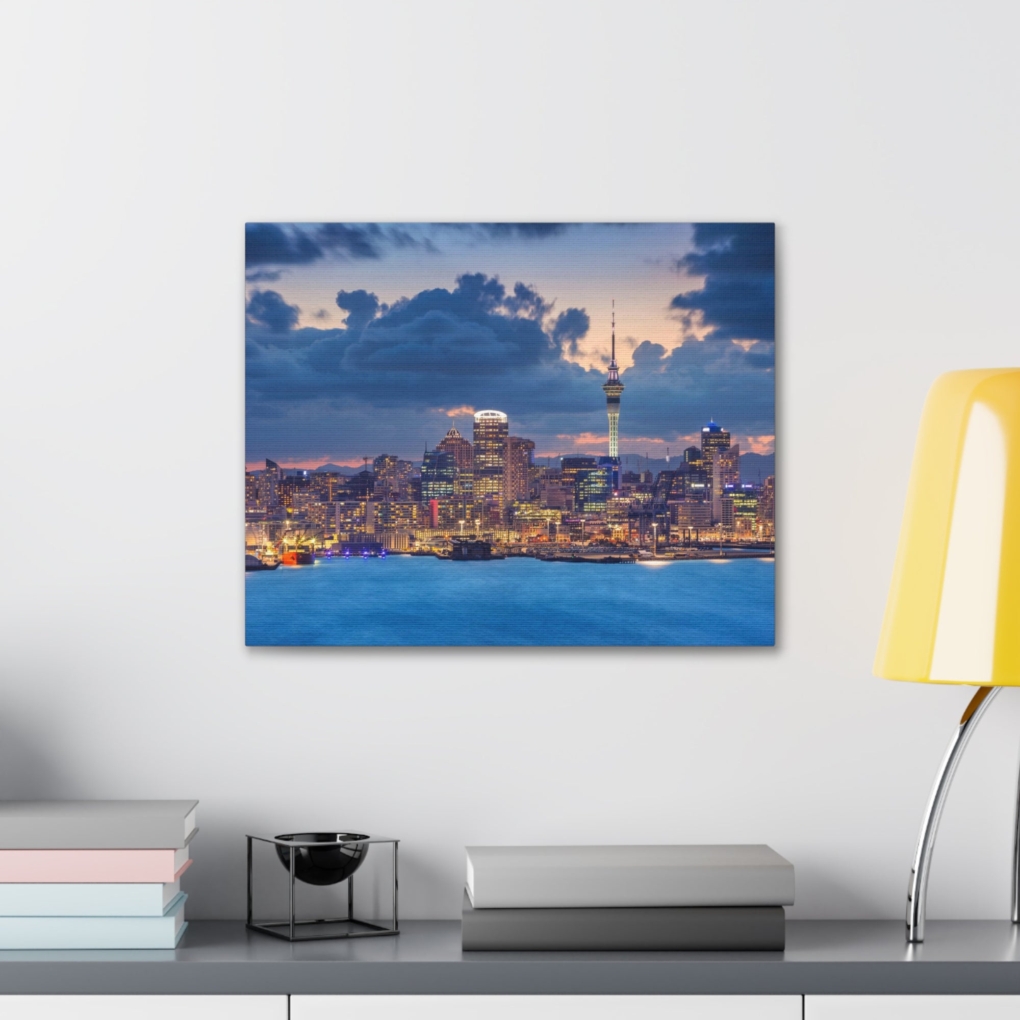 Auckland Night Skyline Canvas Artwork High-Quality Breathtaking Stunning Cityscape for Home Decor Ready to Hang-Express Your Love Gifts