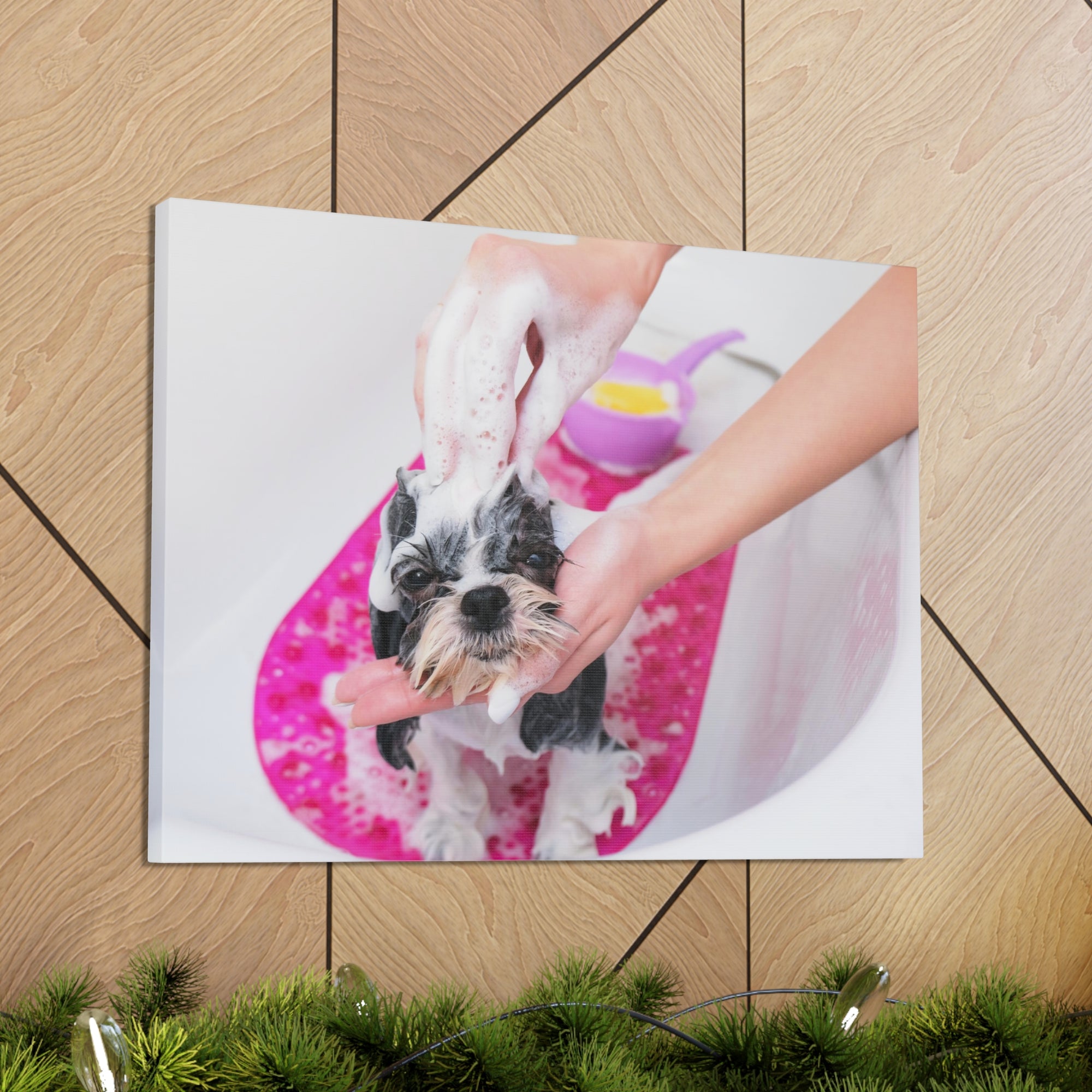 Funny Shih Tzu Bathee Canvas Wall Art for Home Decor Ready-to-Hang-Express Your Love Gifts