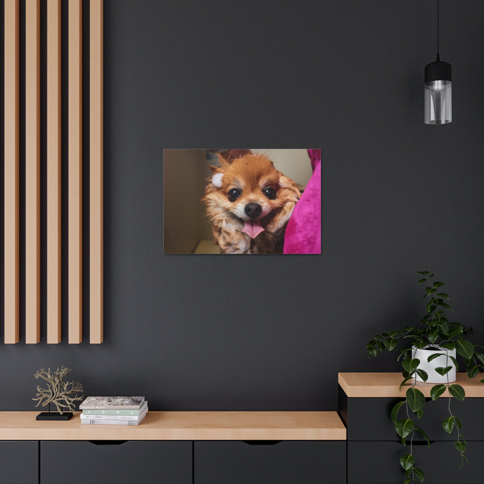 Funny Corgi Bathee Canvas Wall Art for Home Decor Ready-to-Hang-Express Your Love Gifts