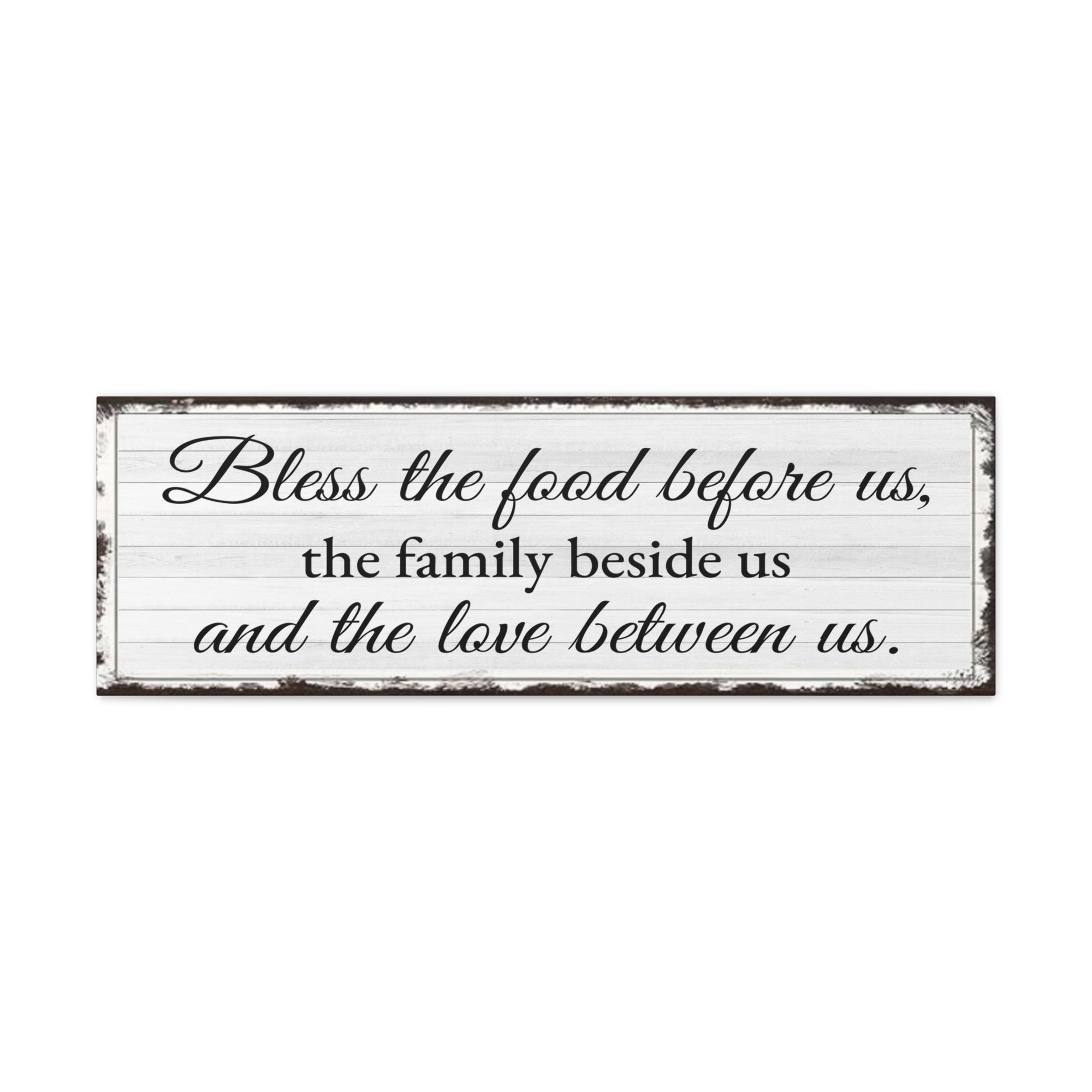 Scripture Walls Bless The Food White Bible Verse Canvas Christian Wall Art Ready to Hang Unframed-Express Your Love Gifts