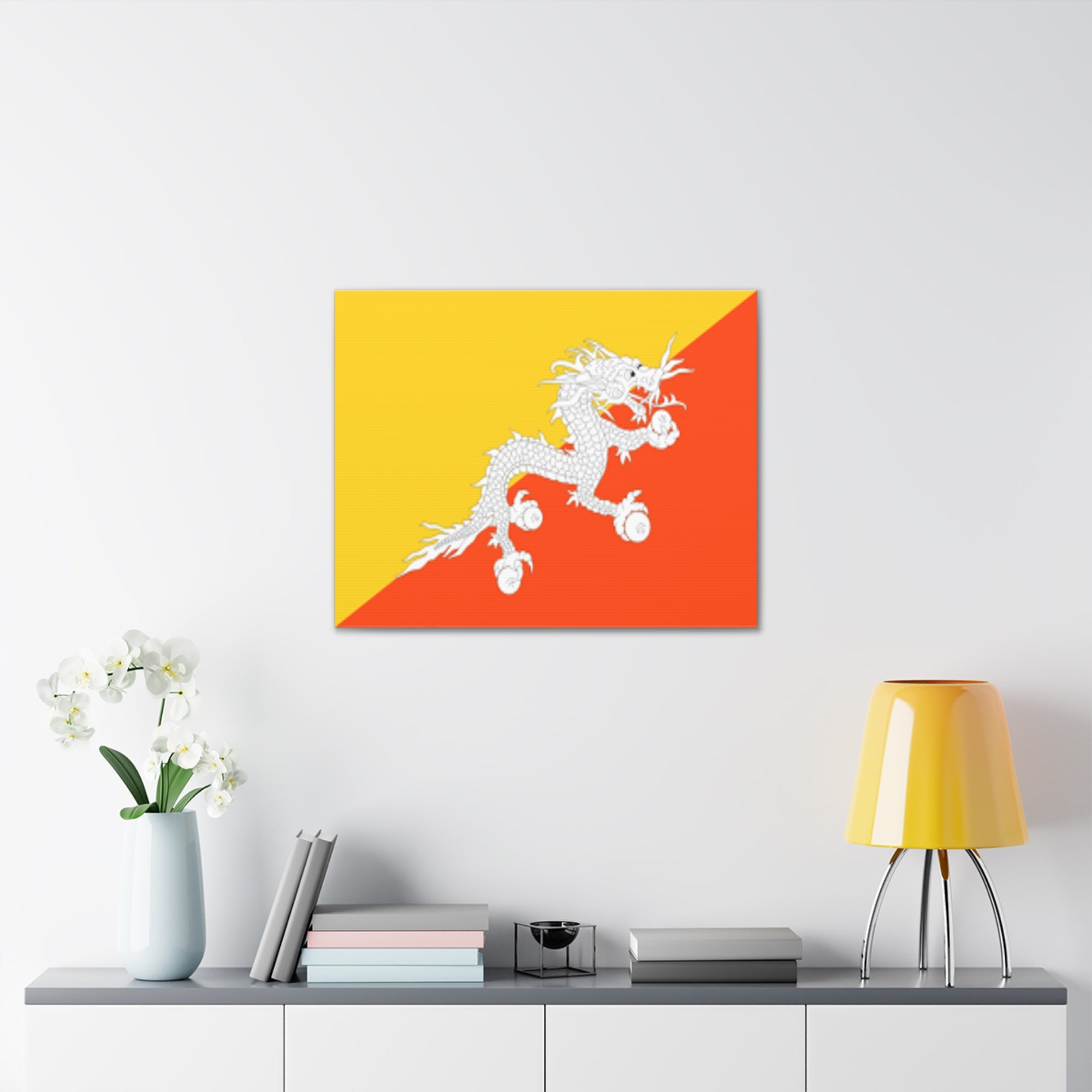 Bhutan Country Flag Canvas Vibrant Wall Art Unframed Home Decor-Express Your Love Gifts