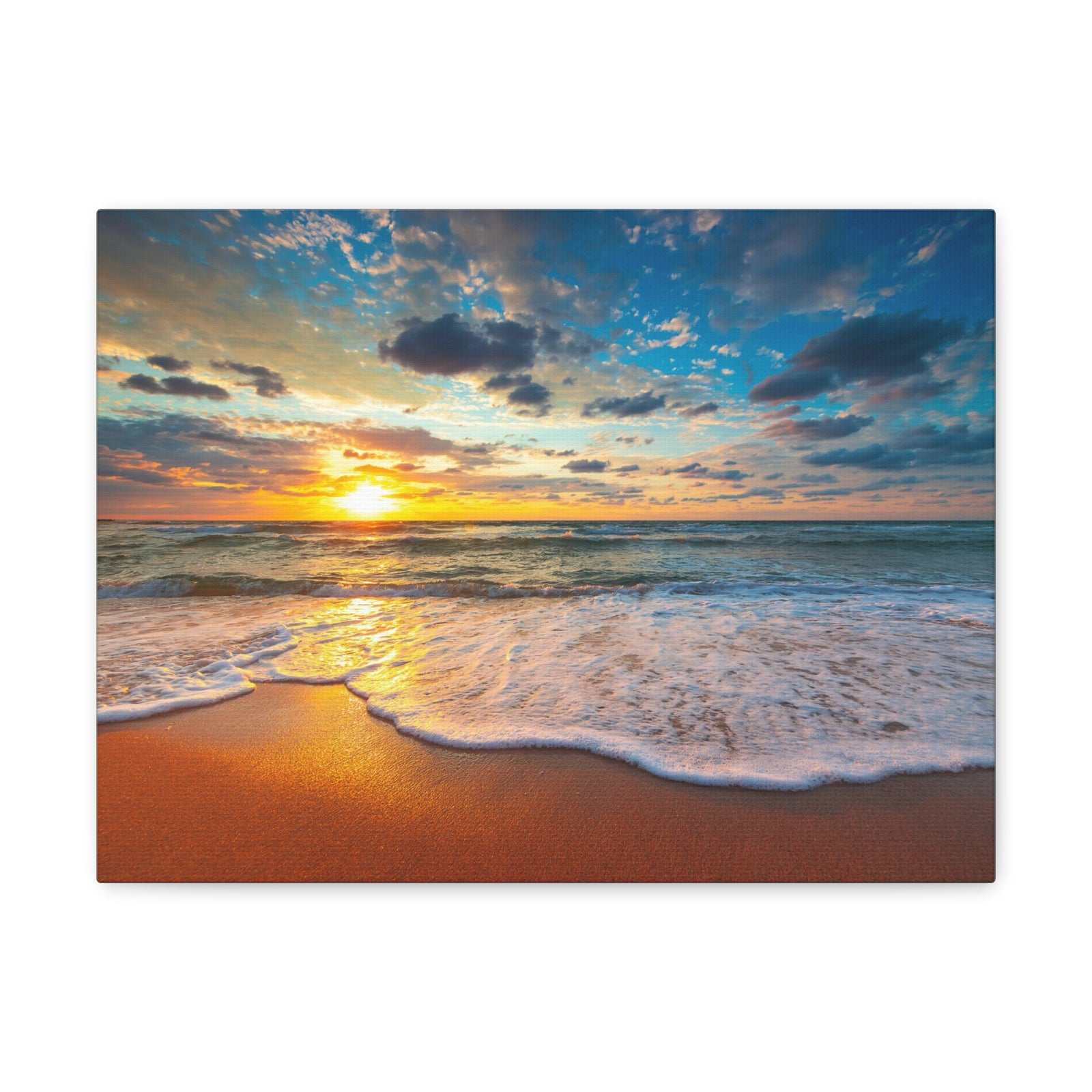 Beach Sunrise Tropical Sea Ocean Canvas Wall Art for Home Decor Ready-to-Hang-Express Your Love Gifts