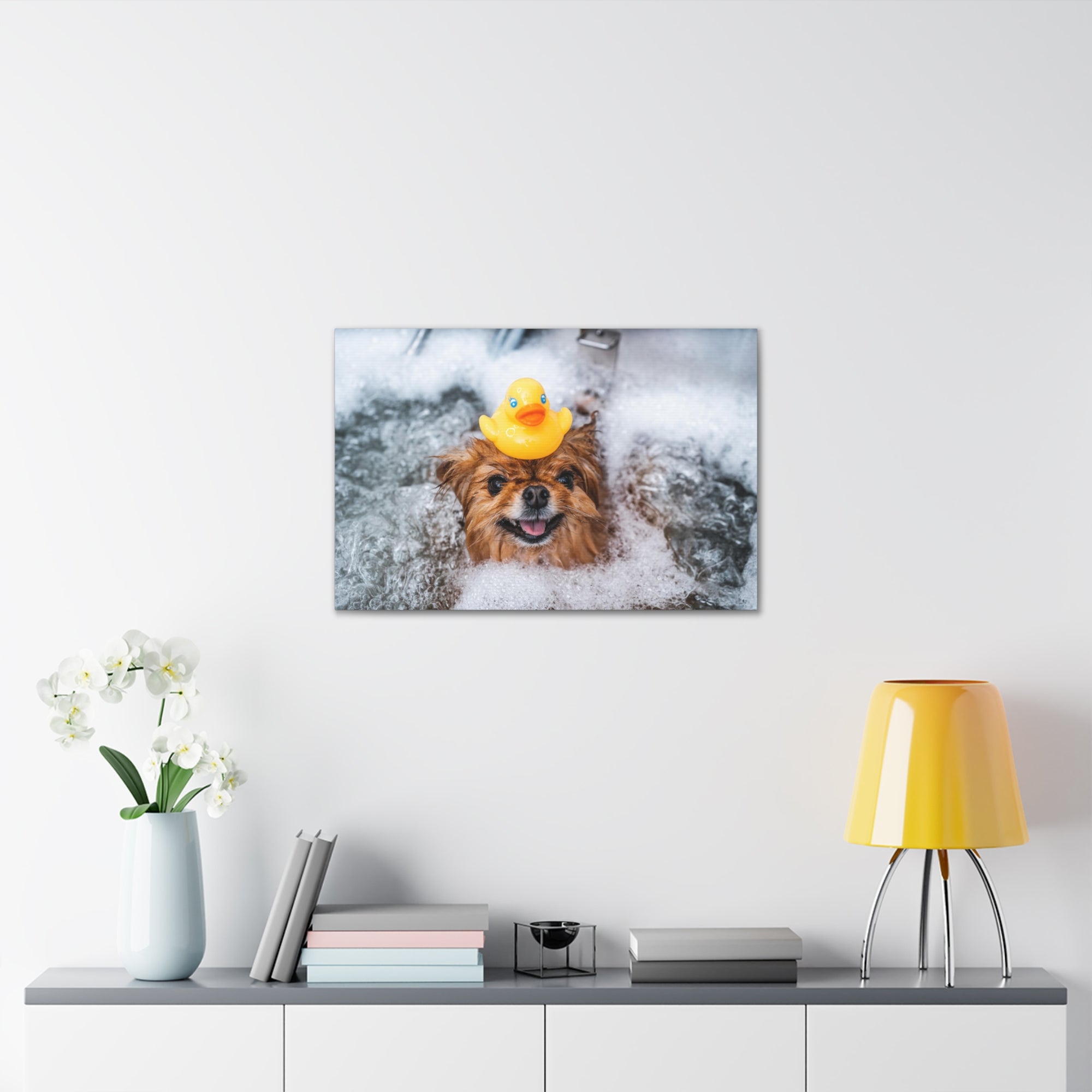 Funny Spitz Bathee Canvas Wall Art for Home Decor Ready-to-Hang-Express Your Love Gifts