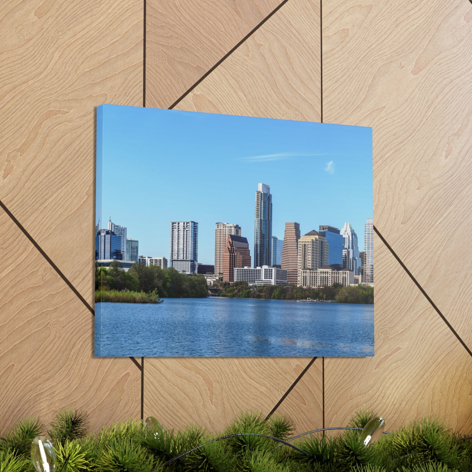 Austin Daytime Skyline Canvas Artwork High-Quality Breathtaking Stunning Cityscape for Home Decor Ready to Hang-Express Your Love Gifts