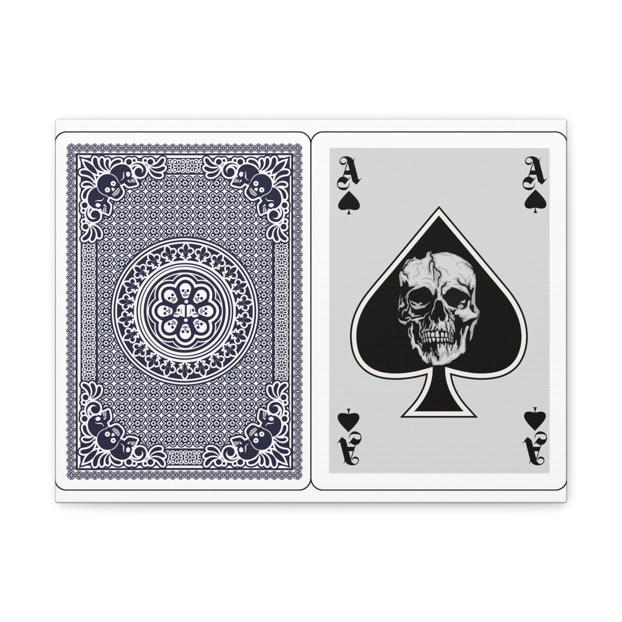 Ace of Spades With Skull Playing Card Canvas Wall Art for Home Decor Ready-to-Hang-Express Your Love Gifts