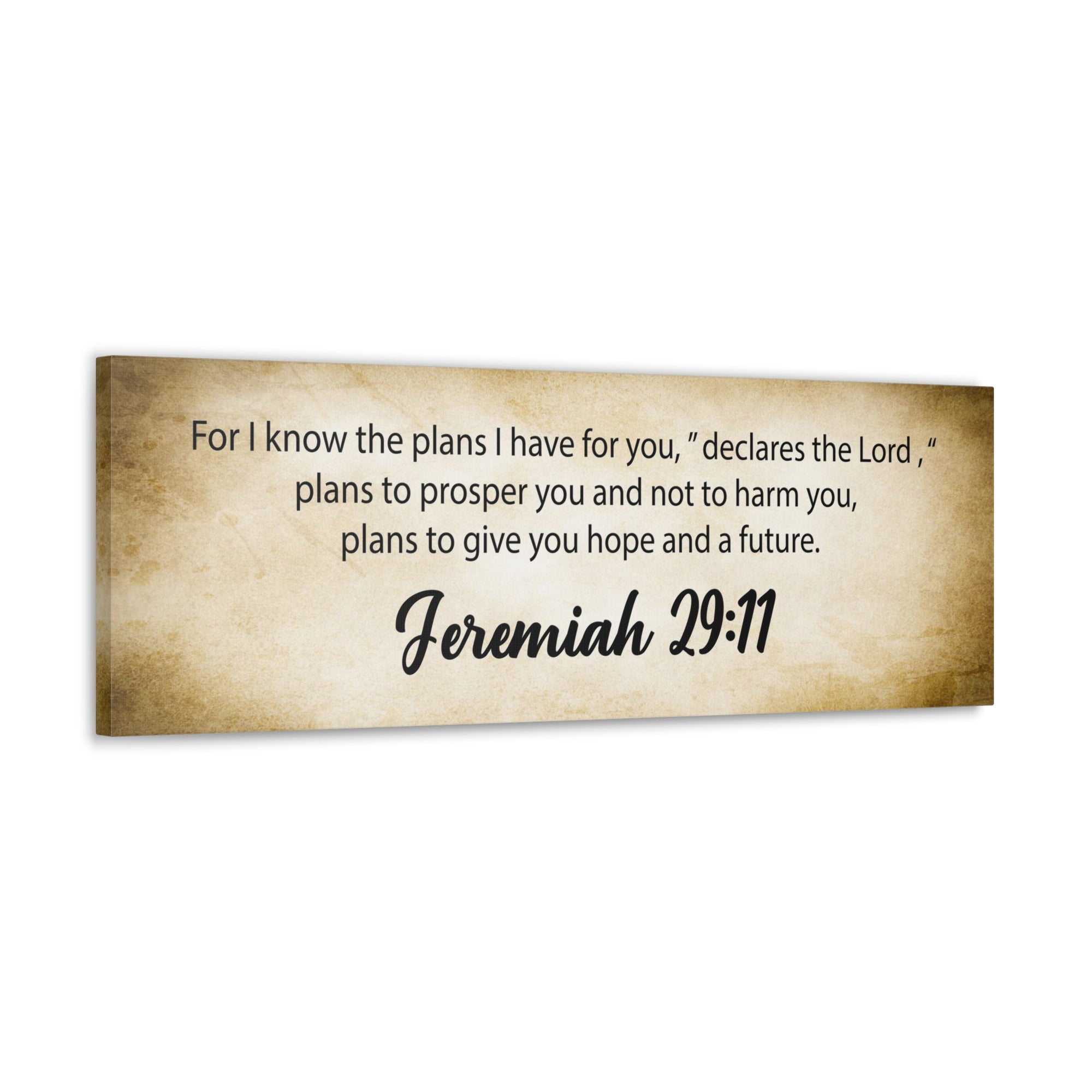 Scripture Walls Jeremiah 29:11 Gold Bible Verse Canvas Christian Wall Art Ready to Hang Unframed-Express Your Love Gifts