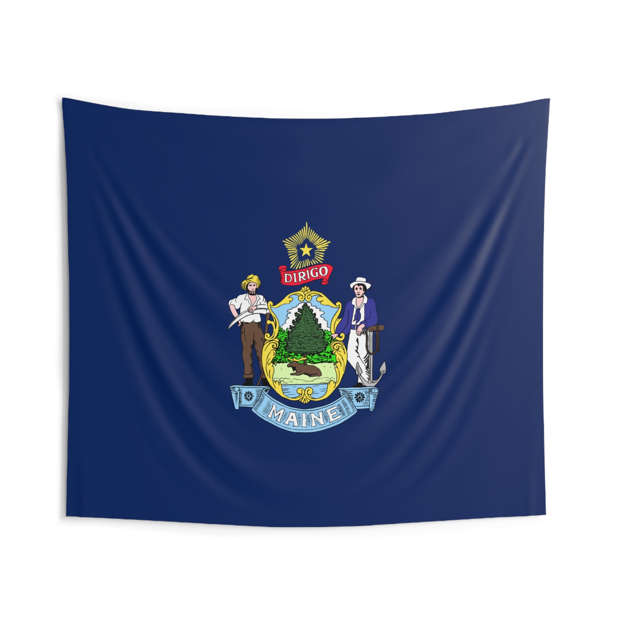 Maine State Flag Wall Hanging Tapestry-Express Your Love Gifts