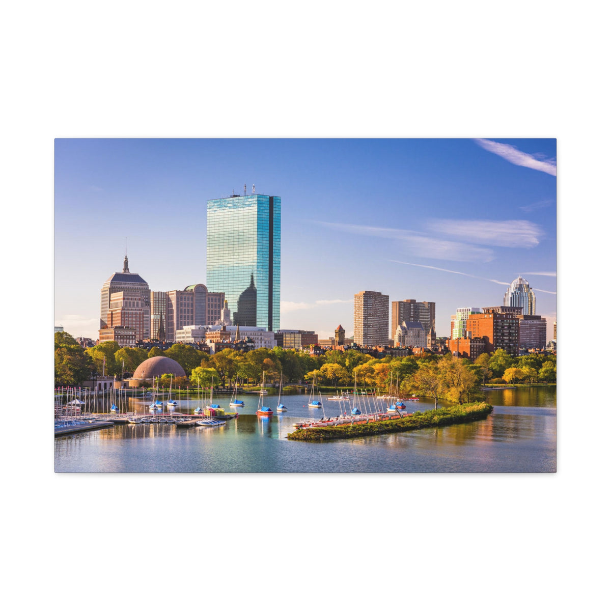 Boston Daytime Skyline Canvas Artwork High-Quality Breathtaking Stunning Cityscape for Home Decor Ready to Hang-Express Your Love Gifts