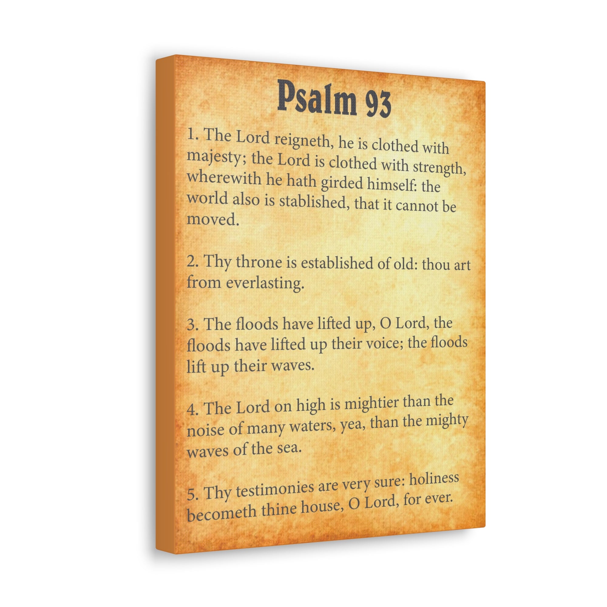 Scripture Walls Psalm 93 Gold Bible Chapter Canvas Christian Wall Art Ready to Hang Unframed-Express Your Love Gifts