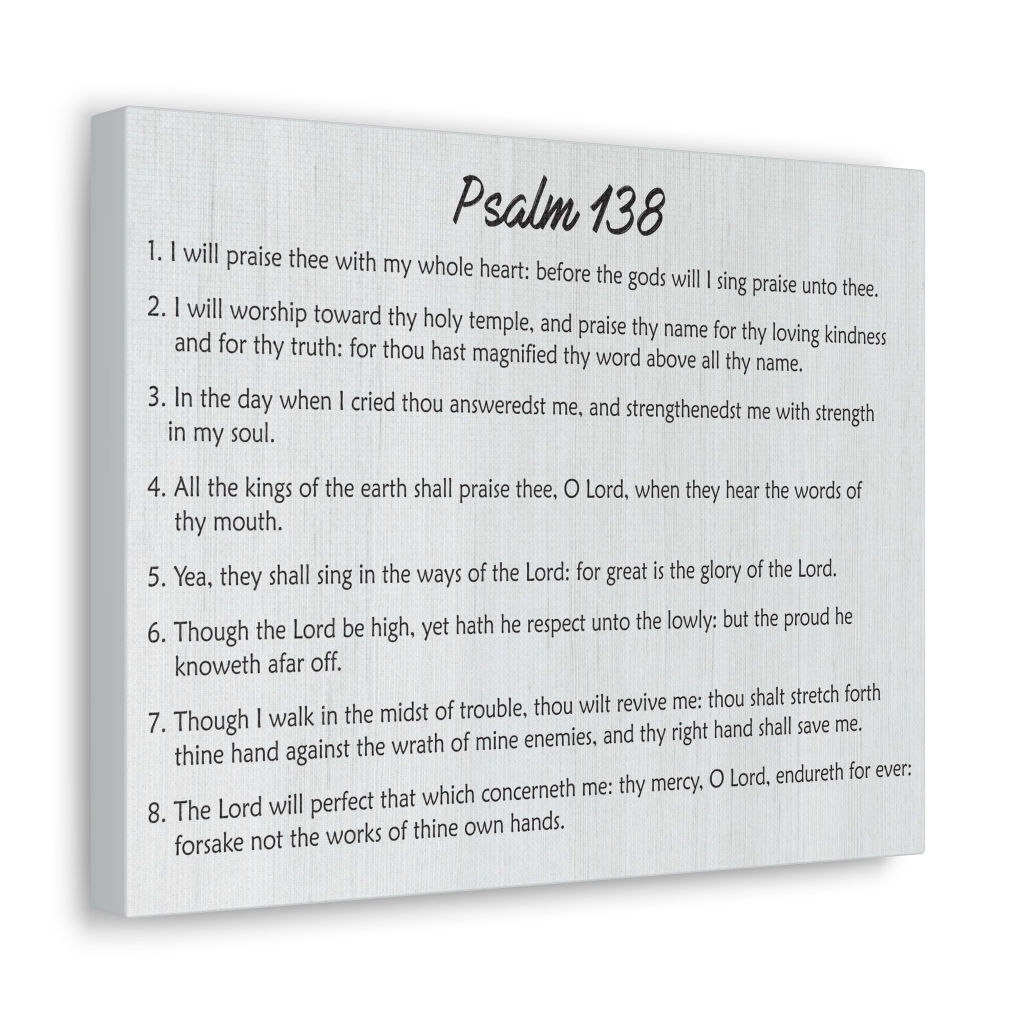 Scripture Canvas Praise His Holy Name Psalm 138 Christian Wall Art Bible Verse Print Ready to Hang-Express Your Love Gifts