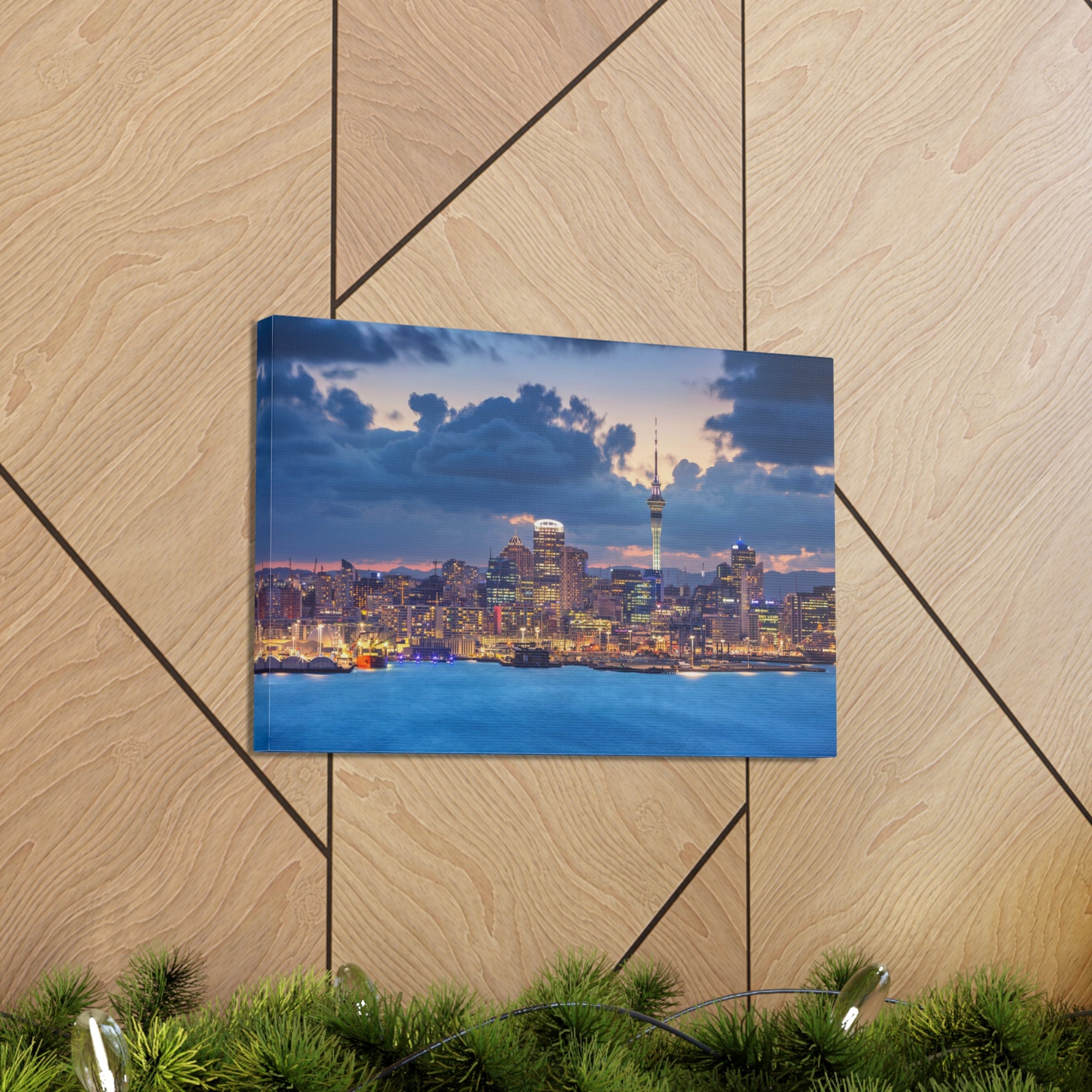 Auckland Night Skyline Canvas Artwork High-Quality Breathtaking Stunning Cityscape for Home Decor Ready to Hang-Express Your Love Gifts