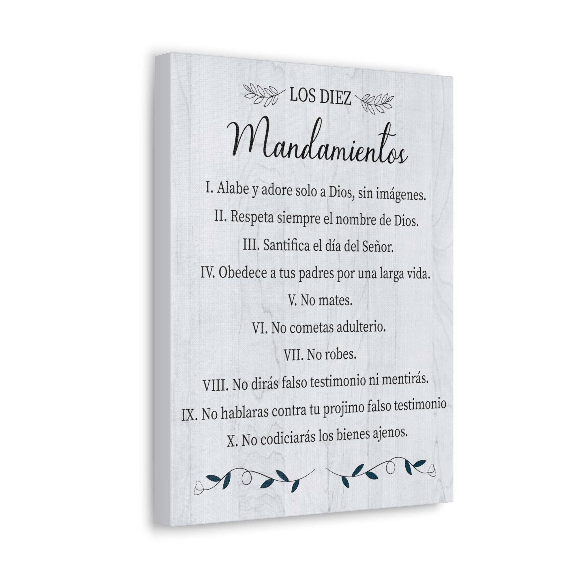 Los Diez Mandamientos 10 Commandments Exodus 20:2-17 Spanish Portrait Christian Wall Art Bible Verse Print Ready to Hang-Express Your Love Gifts