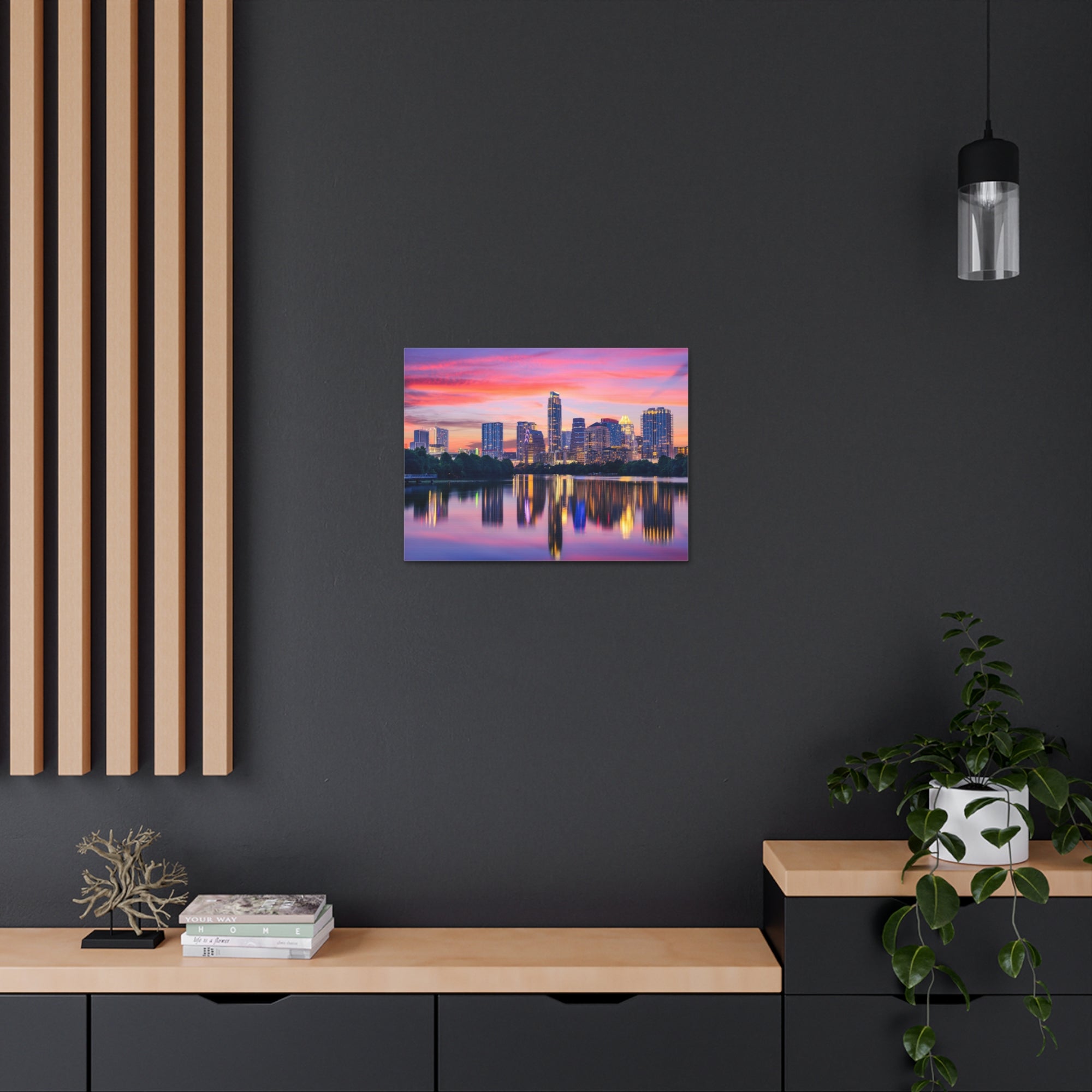 Austin Night Skyline Canvas Artwork High-Quality Breathtaking Stunning Cityscape for Home Decor Ready to Hang-Express Your Love Gifts