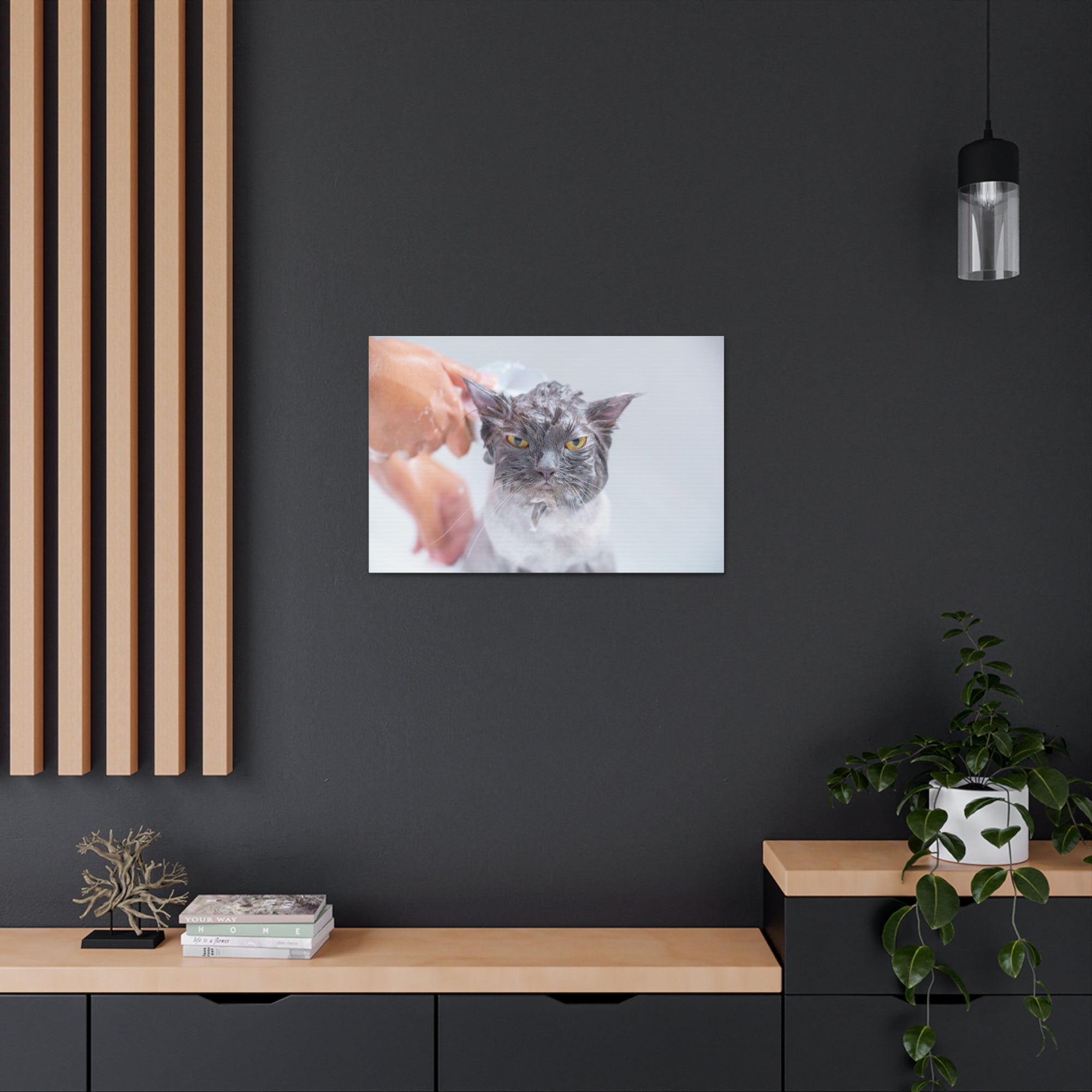 Funny Persian Cat Bathee Canvas Wall Art for Home Decor Ready-to-Hang-Express Your Love Gifts