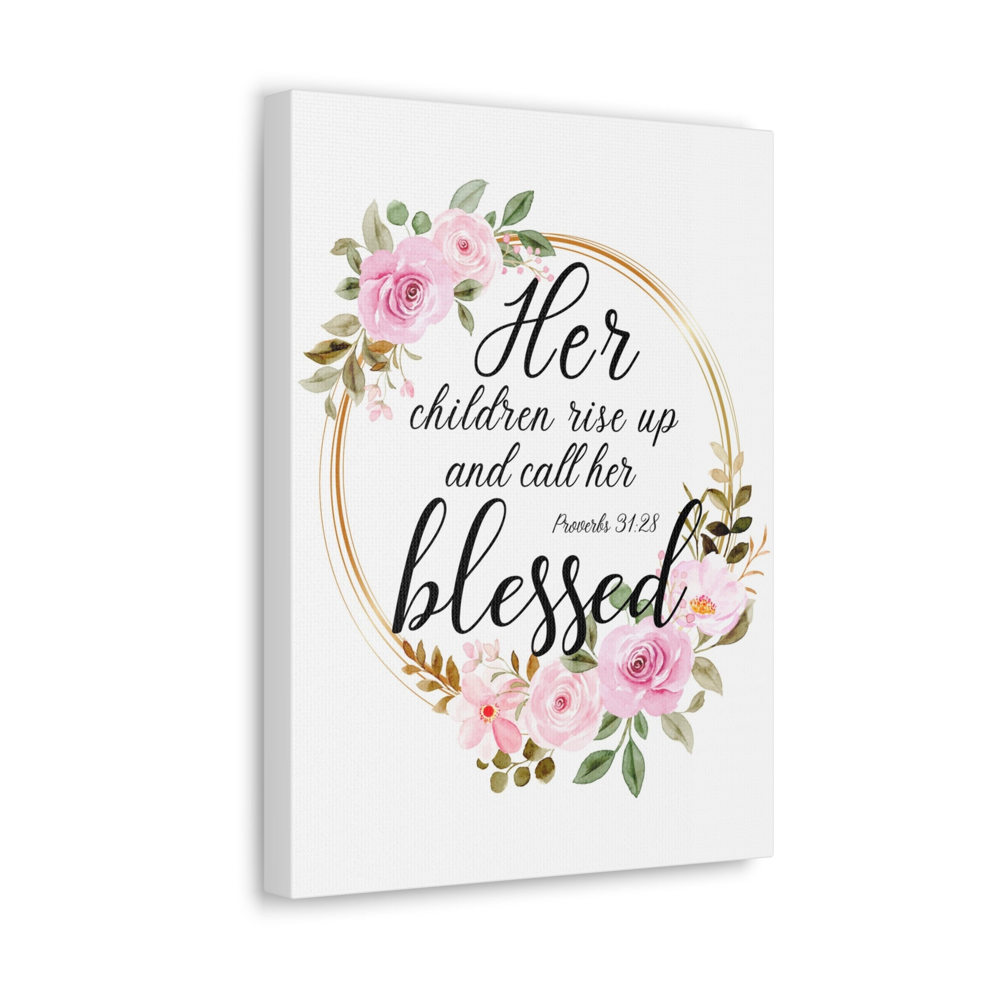 Scripture Walls Proverbs 31:28 She is Blessed Bible Verse Canvas Christian Wall Art Ready to Hang Unframed-Express Your Love Gifts