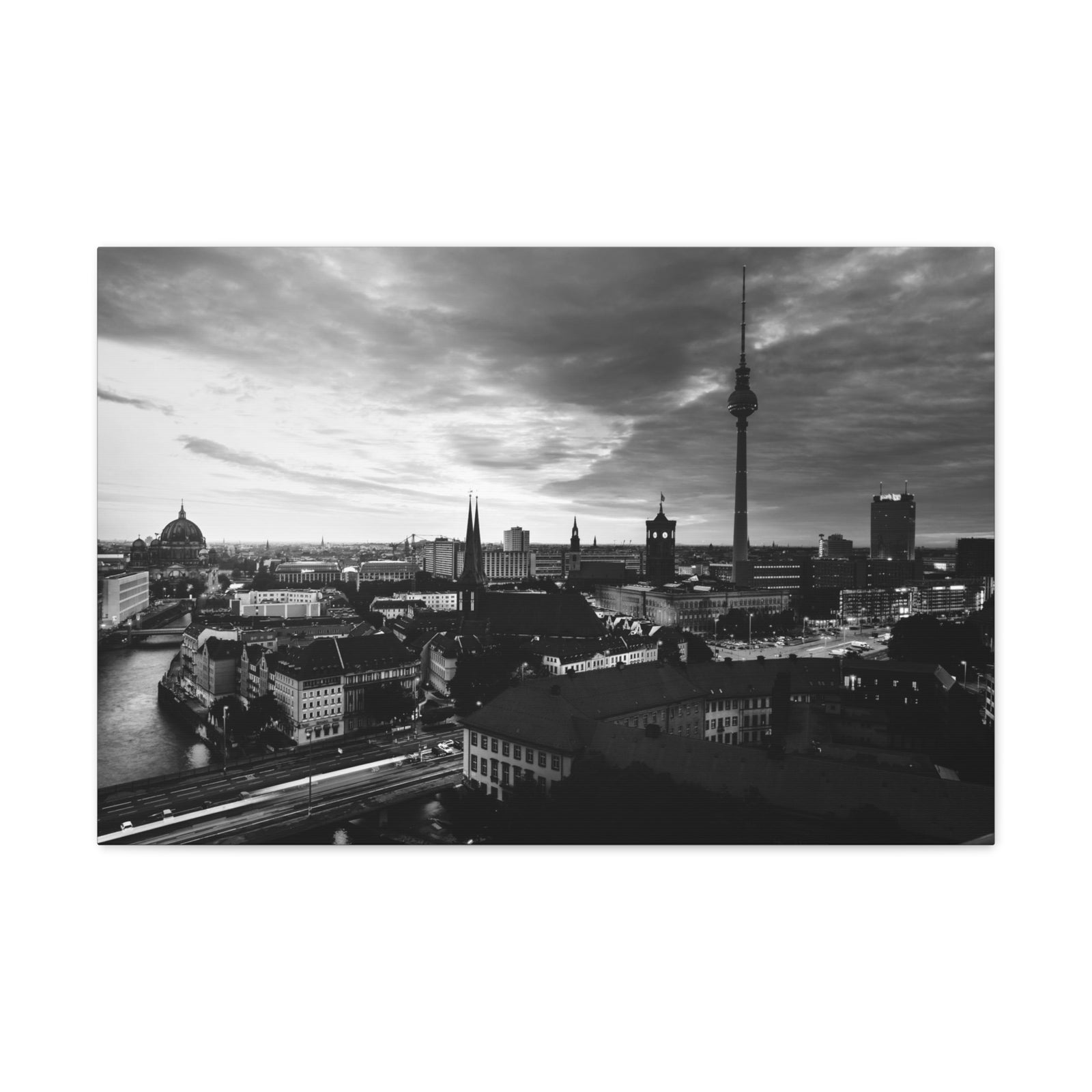 Berlin Black And White Skyline Canvas Artwork High-Quality Breathtaking Stunning Cityscape for Home Decor Ready to Hang-Express Your Love Gifts