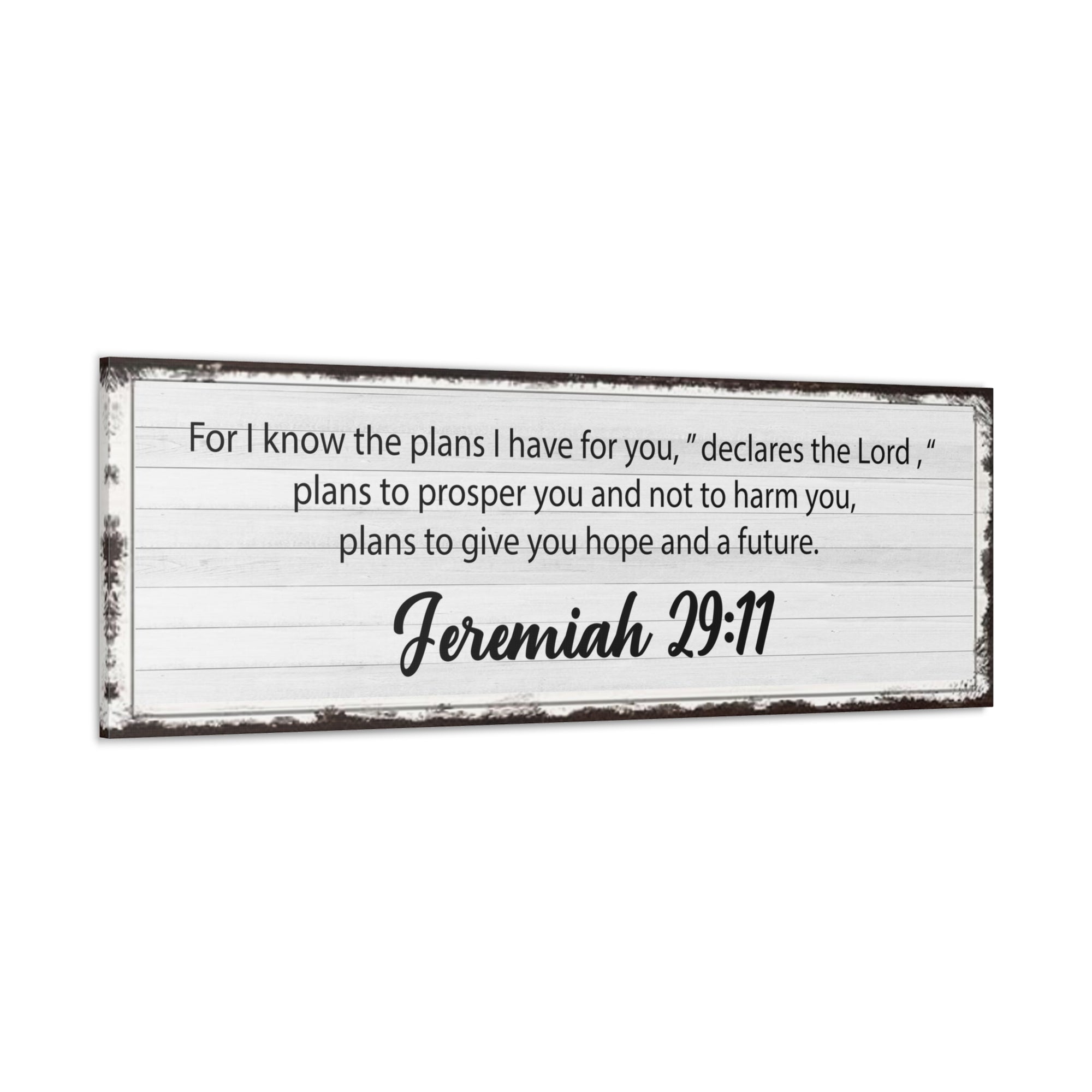 Scripture Walls Jeremiah 29:11 White Bible Verse Canvas Christian Wall Art Ready to Hang Unframed-Express Your Love Gifts