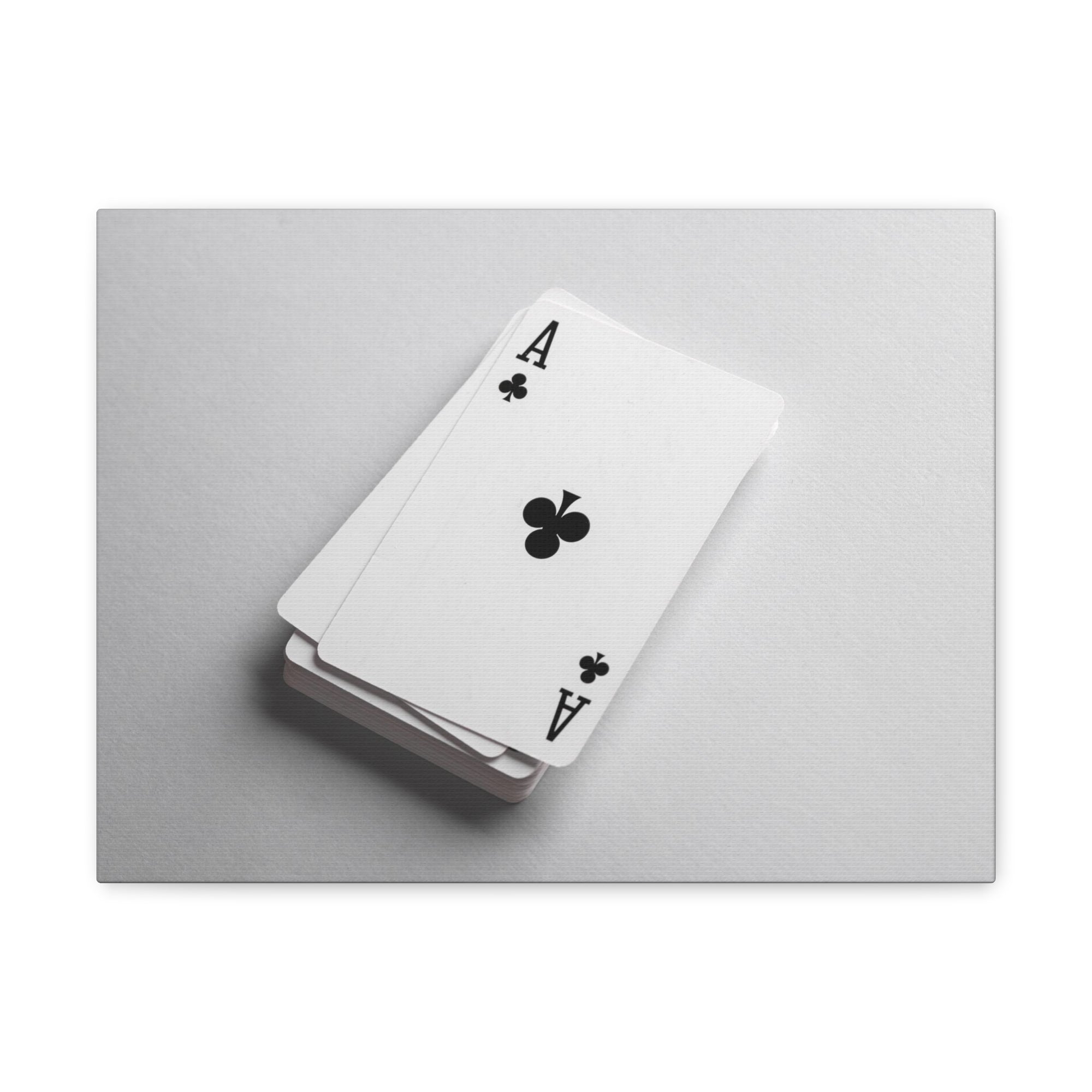 Ace of Clubs On A Playing Card Stack Playing Card Canvas Wall Art for Home Decor Ready-to-Hang-Express Your Love Gifts