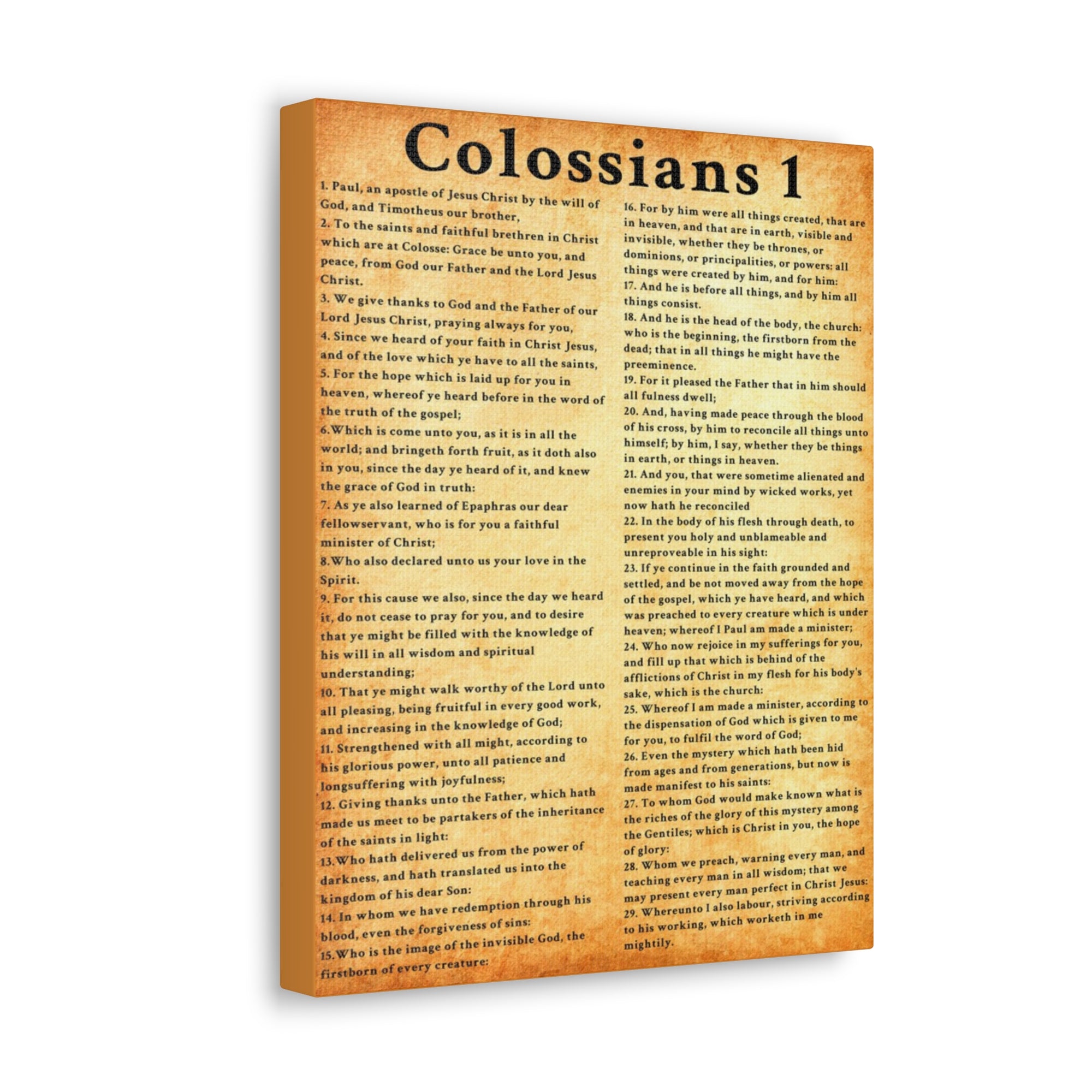 Scripture Walls Colossians 1 Gold Bible Verse Canvas Christian Wall Art Ready to Hang Unframed-Express Your Love Gifts