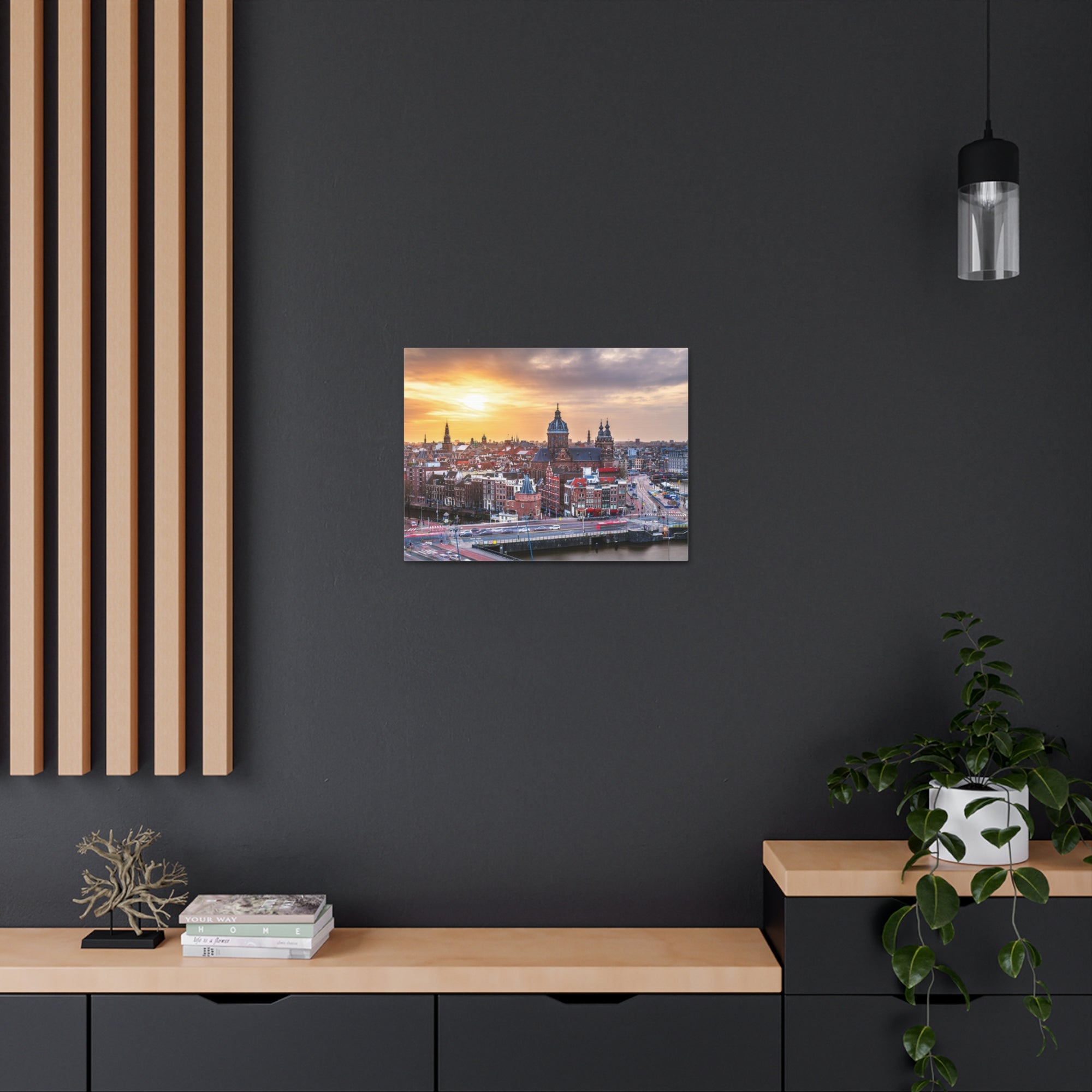 Amsterdam Daytime Skyline Canvas Artwork High-Quality Breathtaking Stunning Cityscape for Home Decor Ready to Hang-Express Your Love Gifts