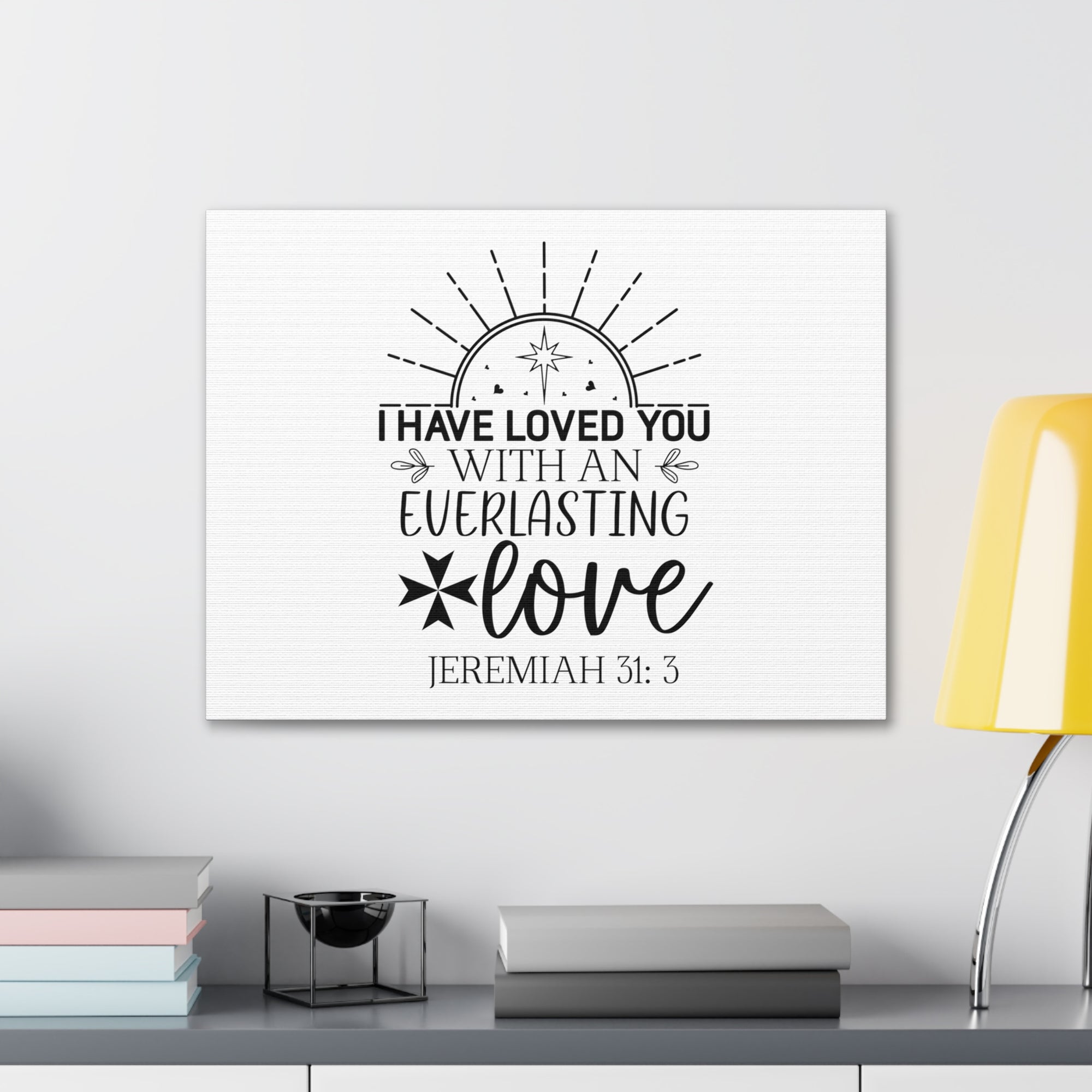 Scripture Walls Jeremiah 31:3 Rubies Bible Verse Canvas Christian Wall Art Ready to Hang Unframed-Express Your Love Gifts