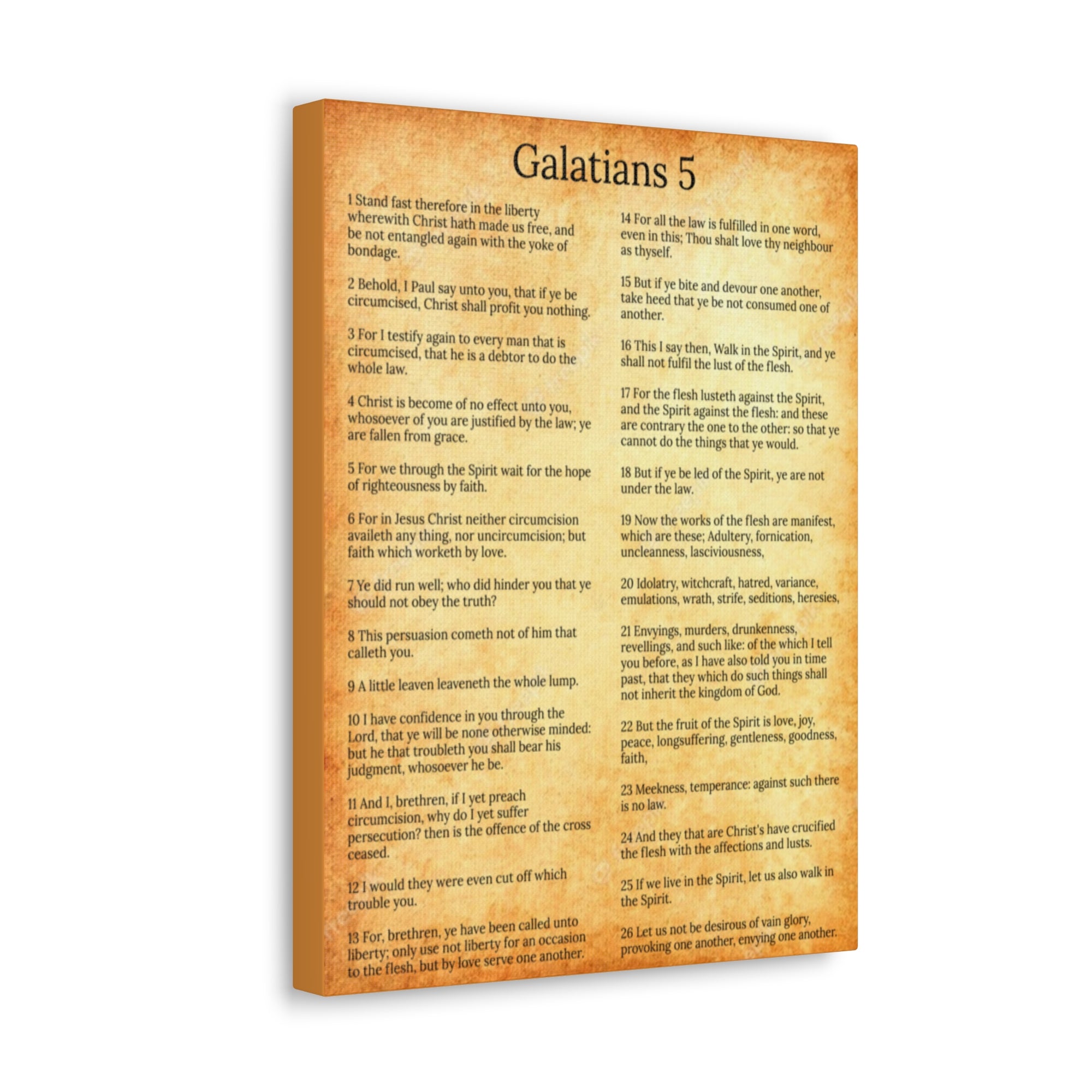 Scripture Walls Galatians 5 Fruit of the Spirit Gold Bible Verse Canvas Christian Wall Art Ready to Hang Unframed-Express Your Love Gifts