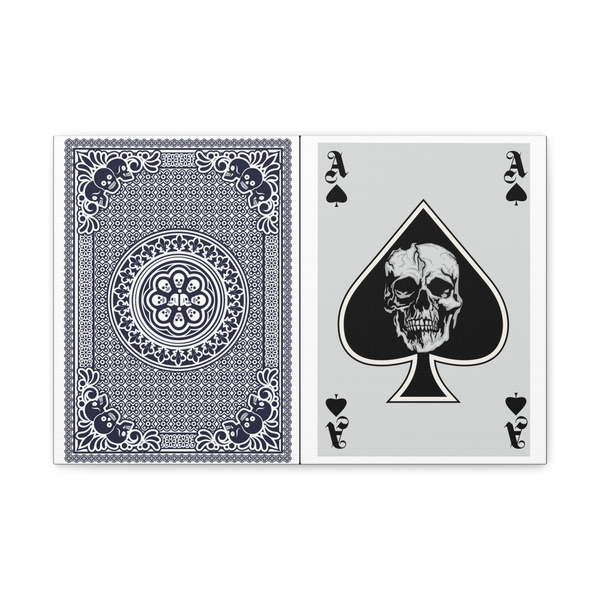 Ace of Spades With Skull Playing Card Canvas Wall Art for Home Decor Ready-to-Hang-Express Your Love Gifts