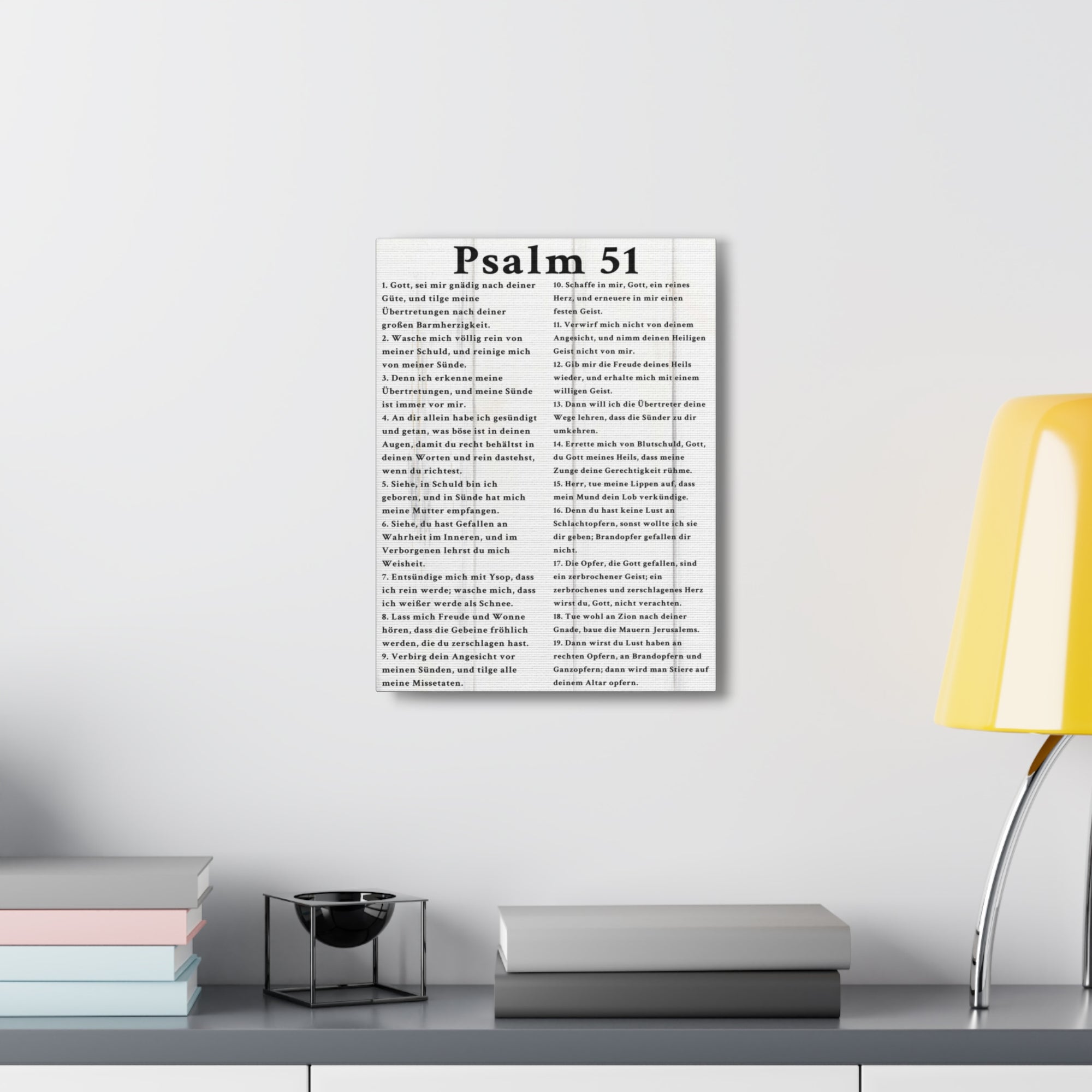 Scripture Walls Psalm 51 German White Bible Verse Canvas Christian Wall Art Ready to Hang Unframed-Express Your Love Gifts