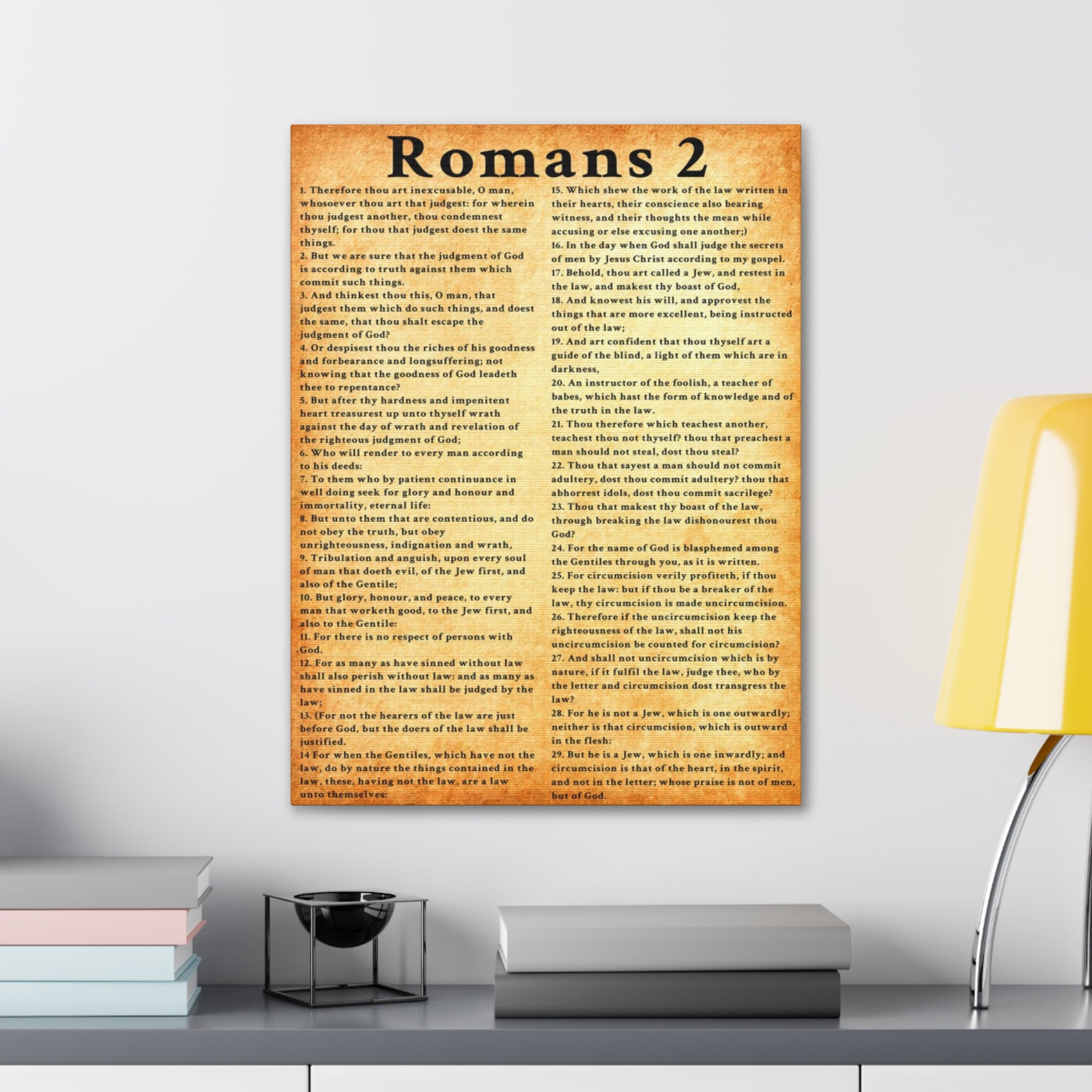 Scripture Walls Romans 2 Gold Bible Verse Canvas Christian Wall Art Ready to Hang Unframed-Express Your Love Gifts