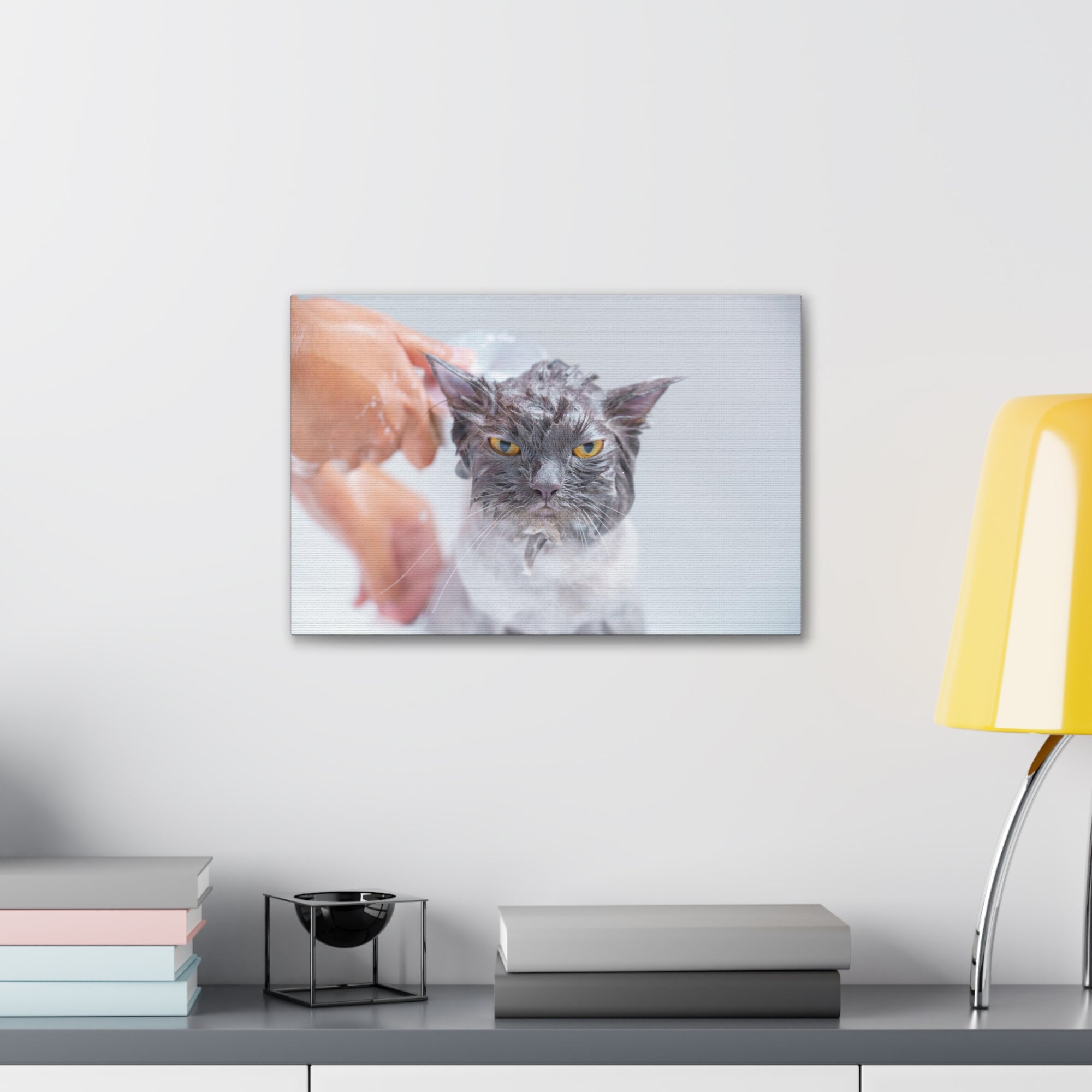 Funny Persian Cat Bathee Canvas Wall Art for Home Decor Ready-to-Hang-Express Your Love Gifts